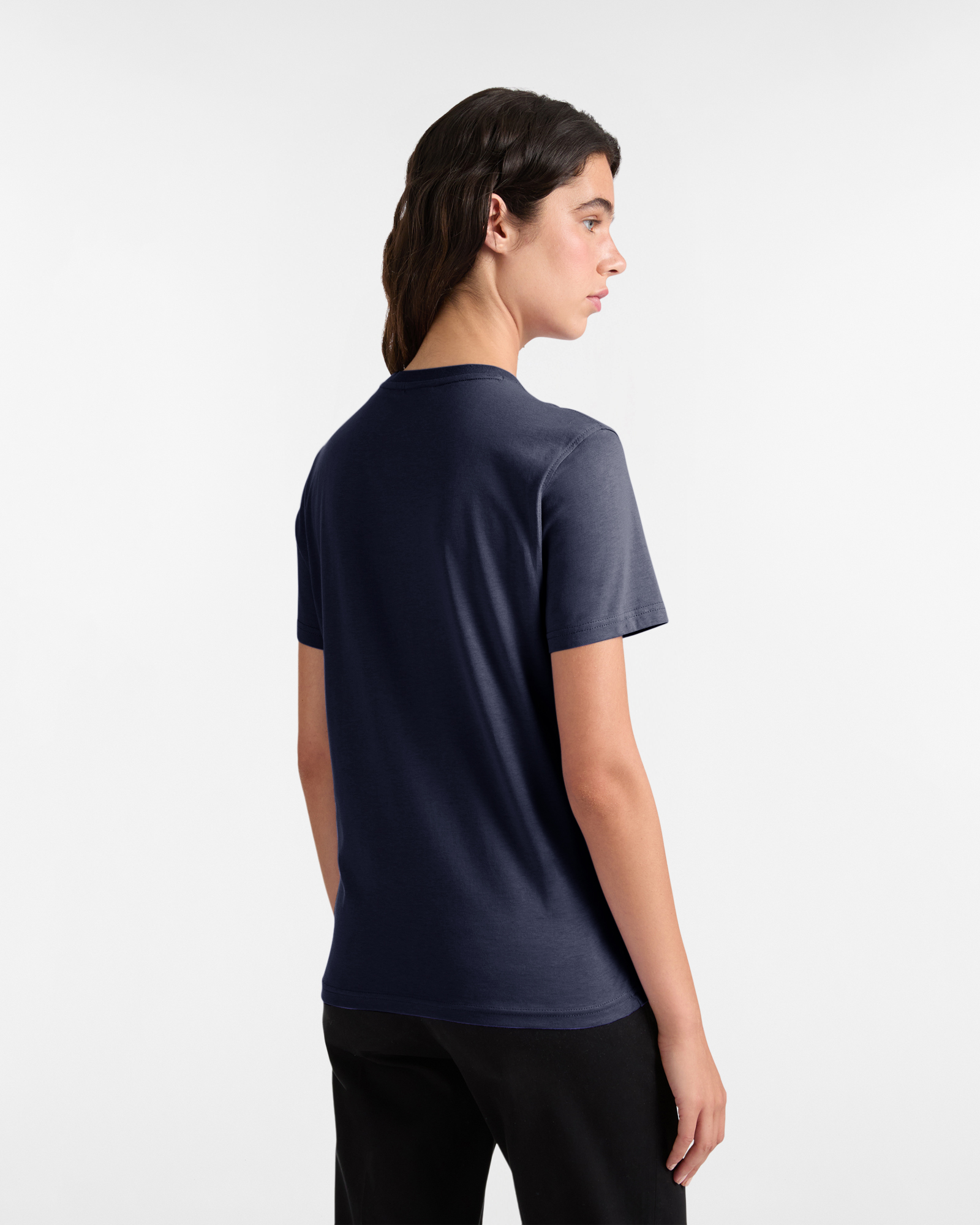Camiseta de Jersey de Algodón con Perro Salchicha Bordado, Azul Navy, large image number 1