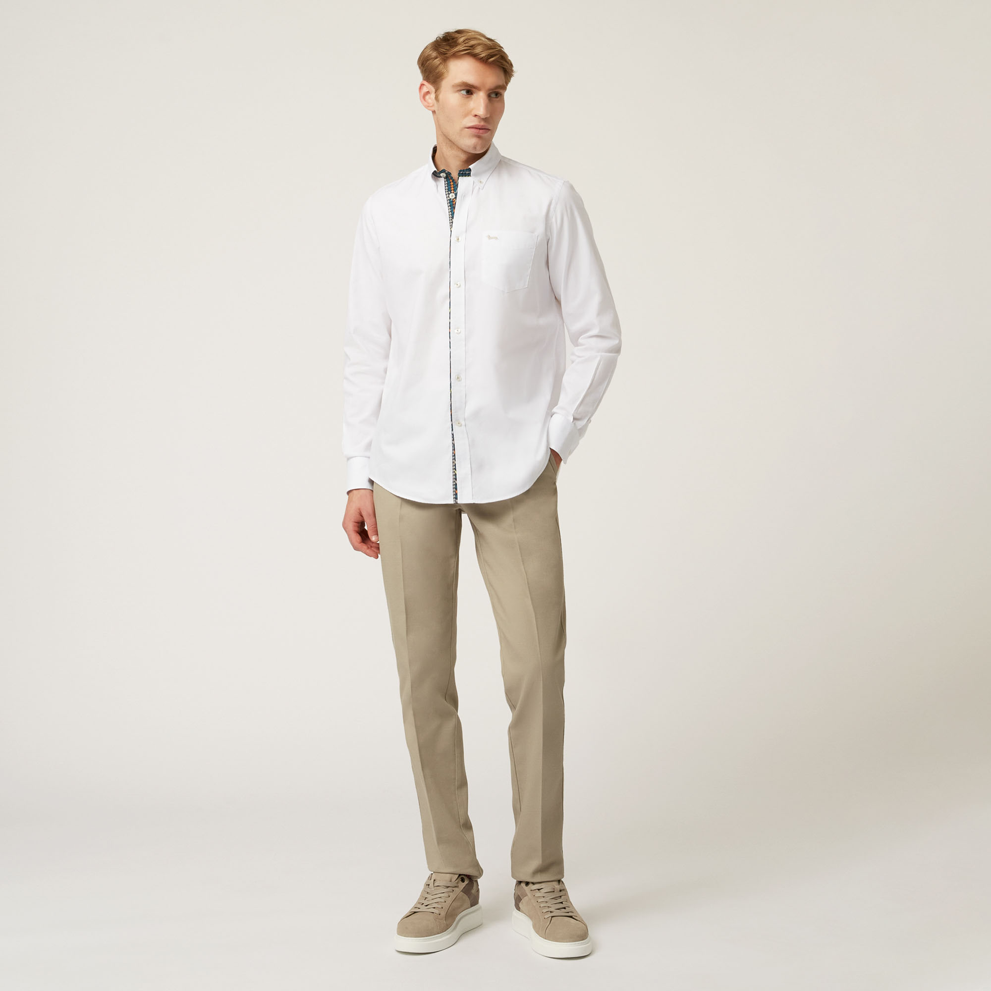 Camisa Con Detalle A Contraste Y Bolsillo, Blanco, large image number 3