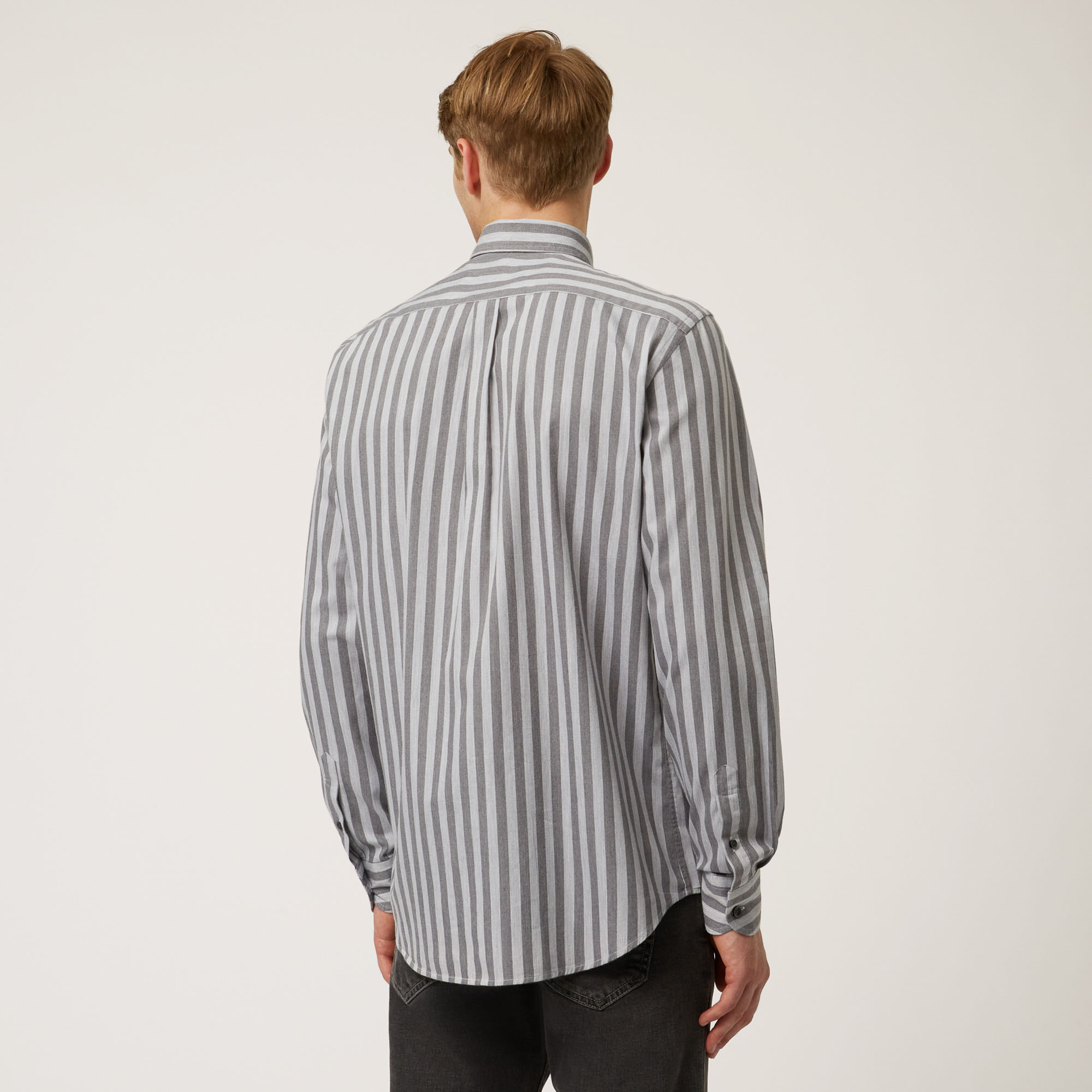 Camicia In Cotone A Righe Ski Lounge, Grigio, large image number 1