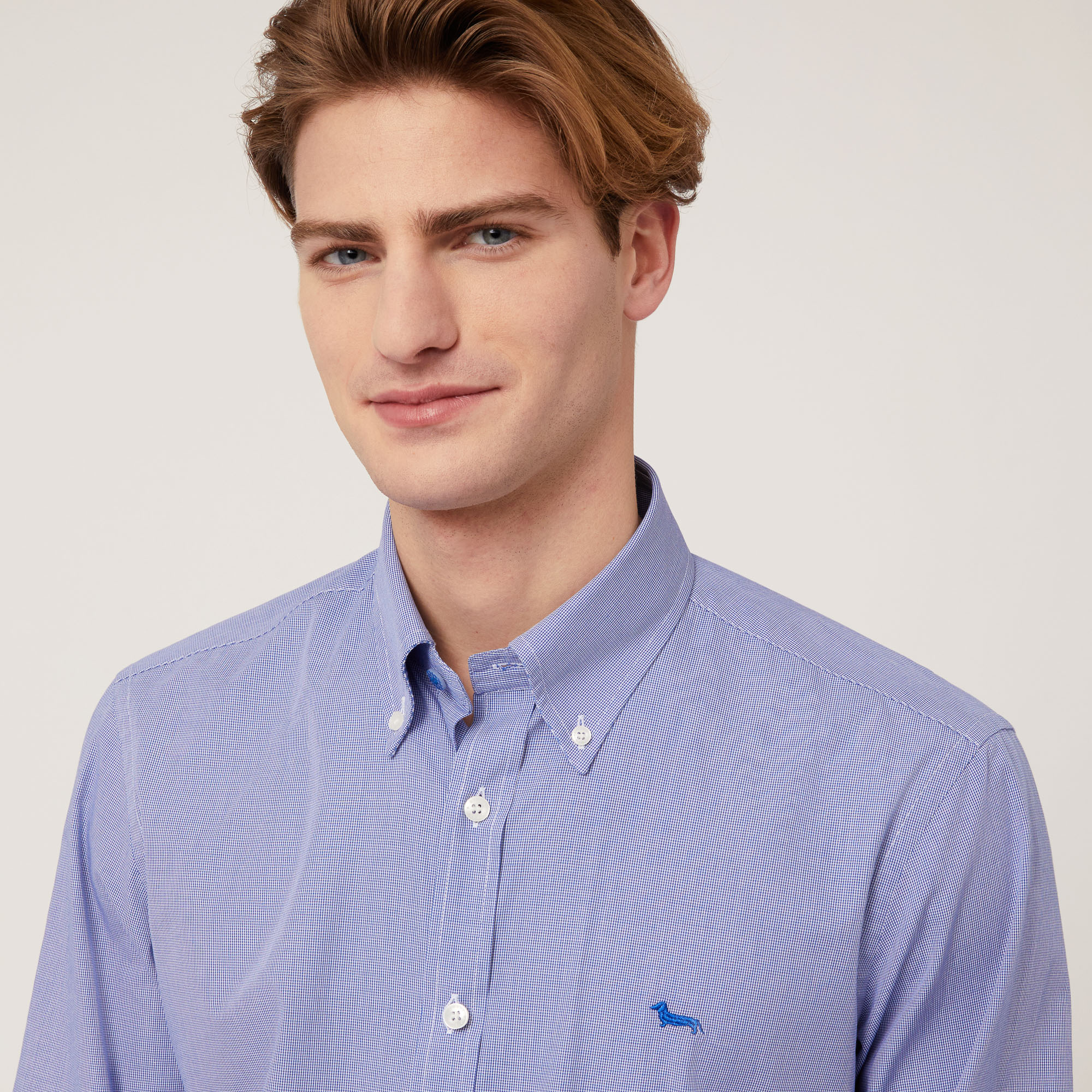 Camisa de algodón con corte regular, Azul, large image number 2