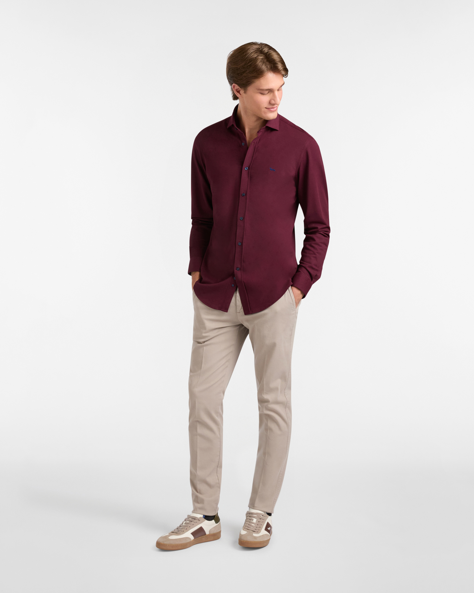 Solid Color Jersey Shirt, Dark Red, large image number 3