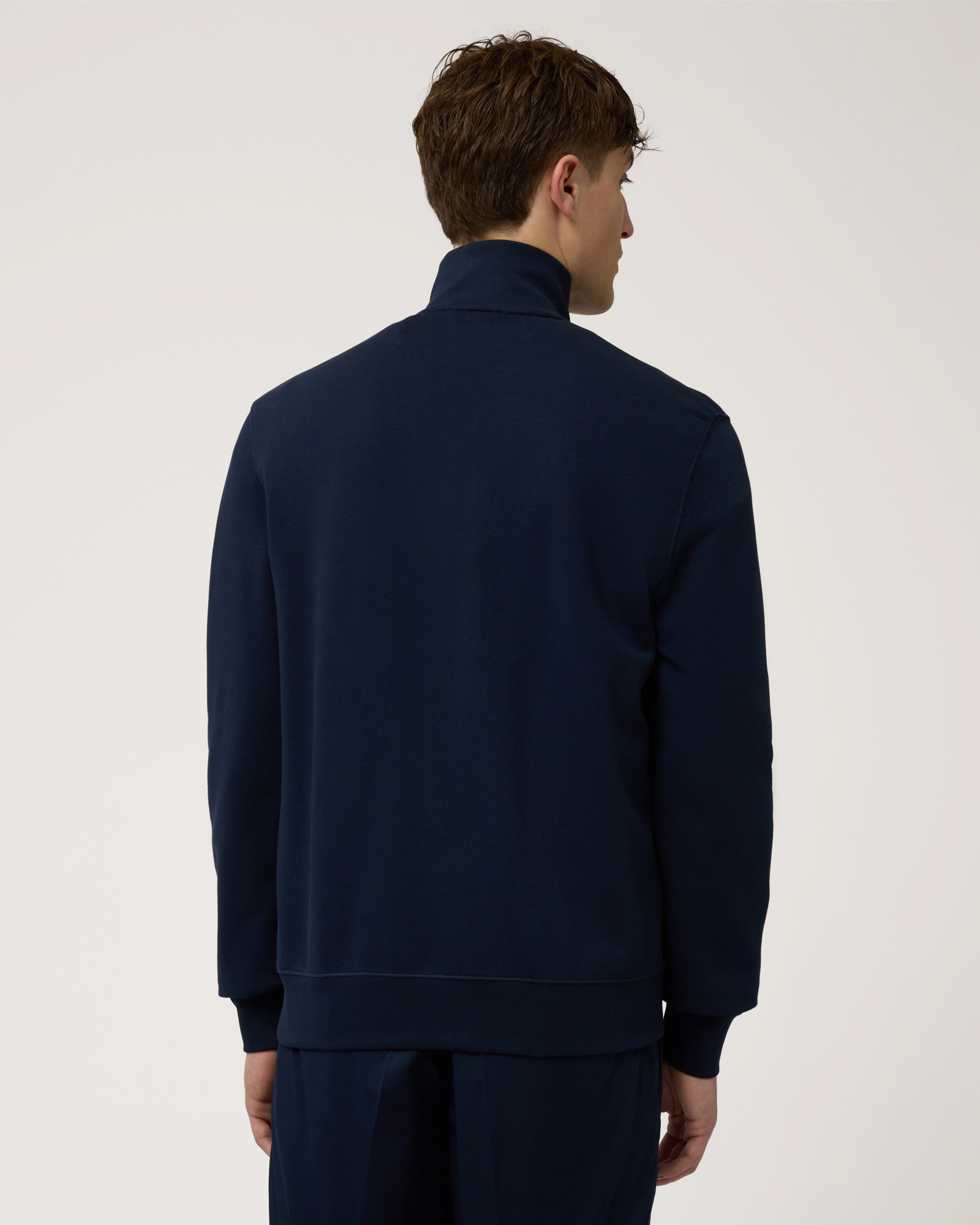 Felpa Con Zip In Cotone, Blu Navy, large image number 1