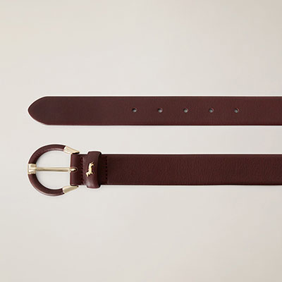 Genuine Leather Belt With Dashshund Detail