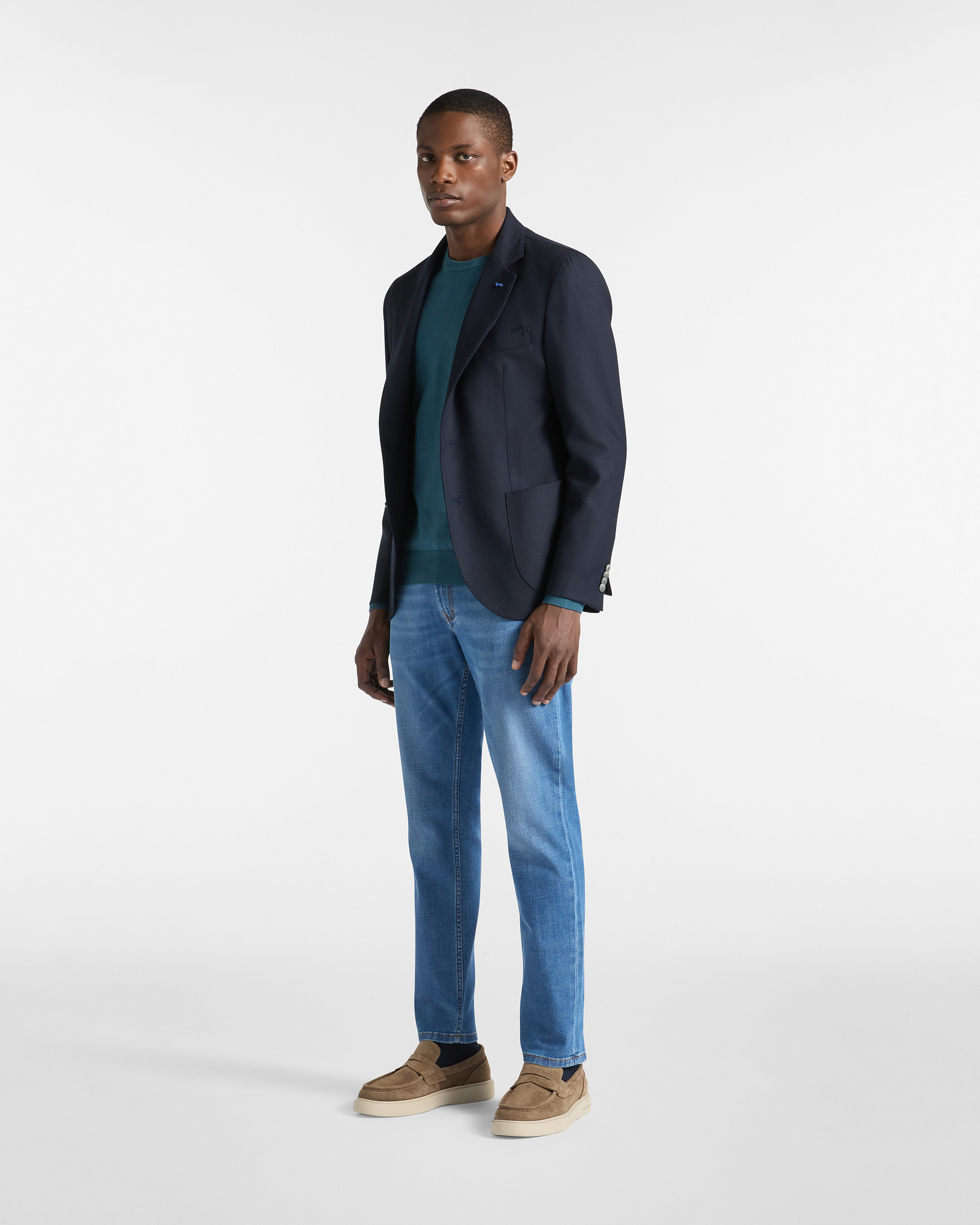 Single-Breasted Wool Blazer, Navy Blue, large image number 3
