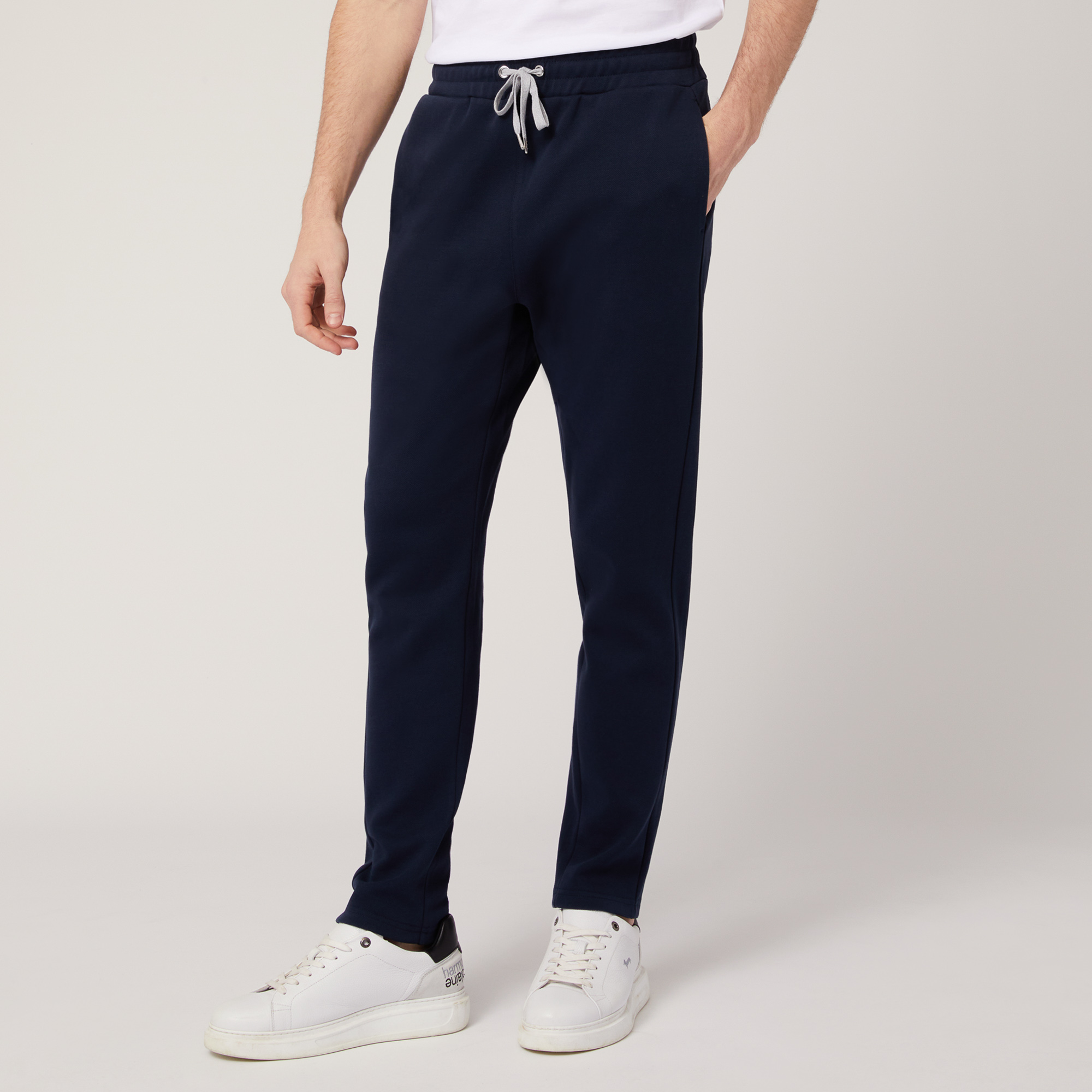 Pantaloni In Misto Cotone, Light Blue, large image number 0