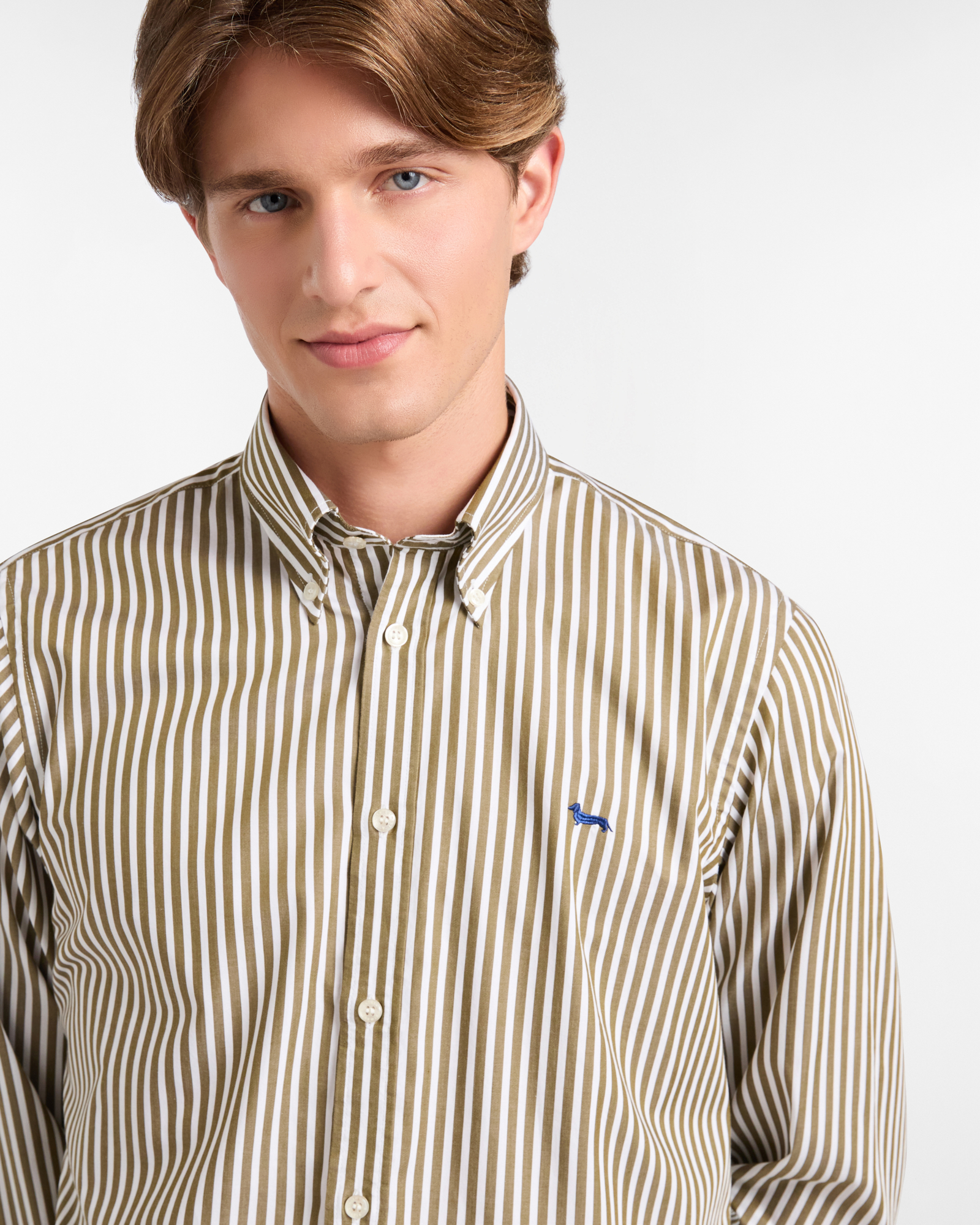 Camisa A Rayas Con Perro Salchicha, Verde, large image number 2