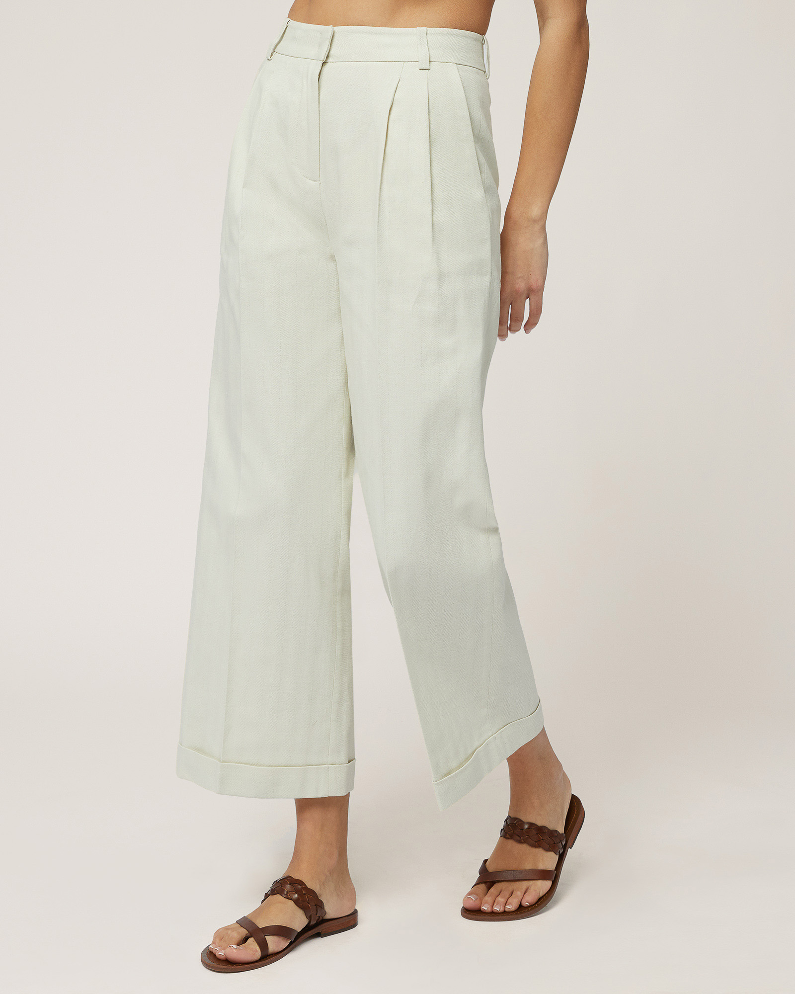 Pantaloni Con Fondo Risvoltato