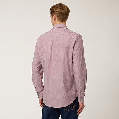Organic Cotton Shirt With Micro Stripes