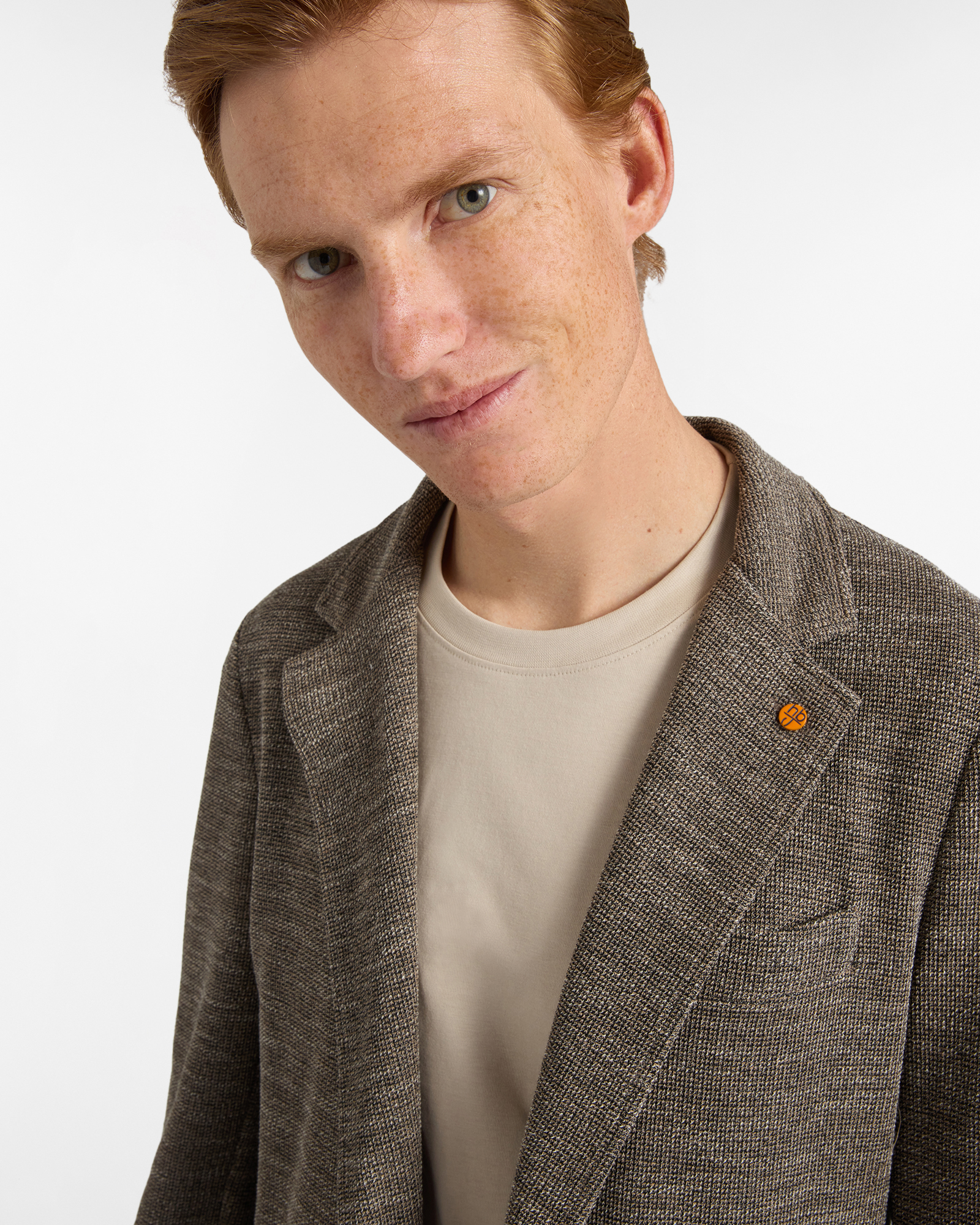 Giacca Uomo in Jersey a Trama Irregolare, Marrone chiaro, large image number 2