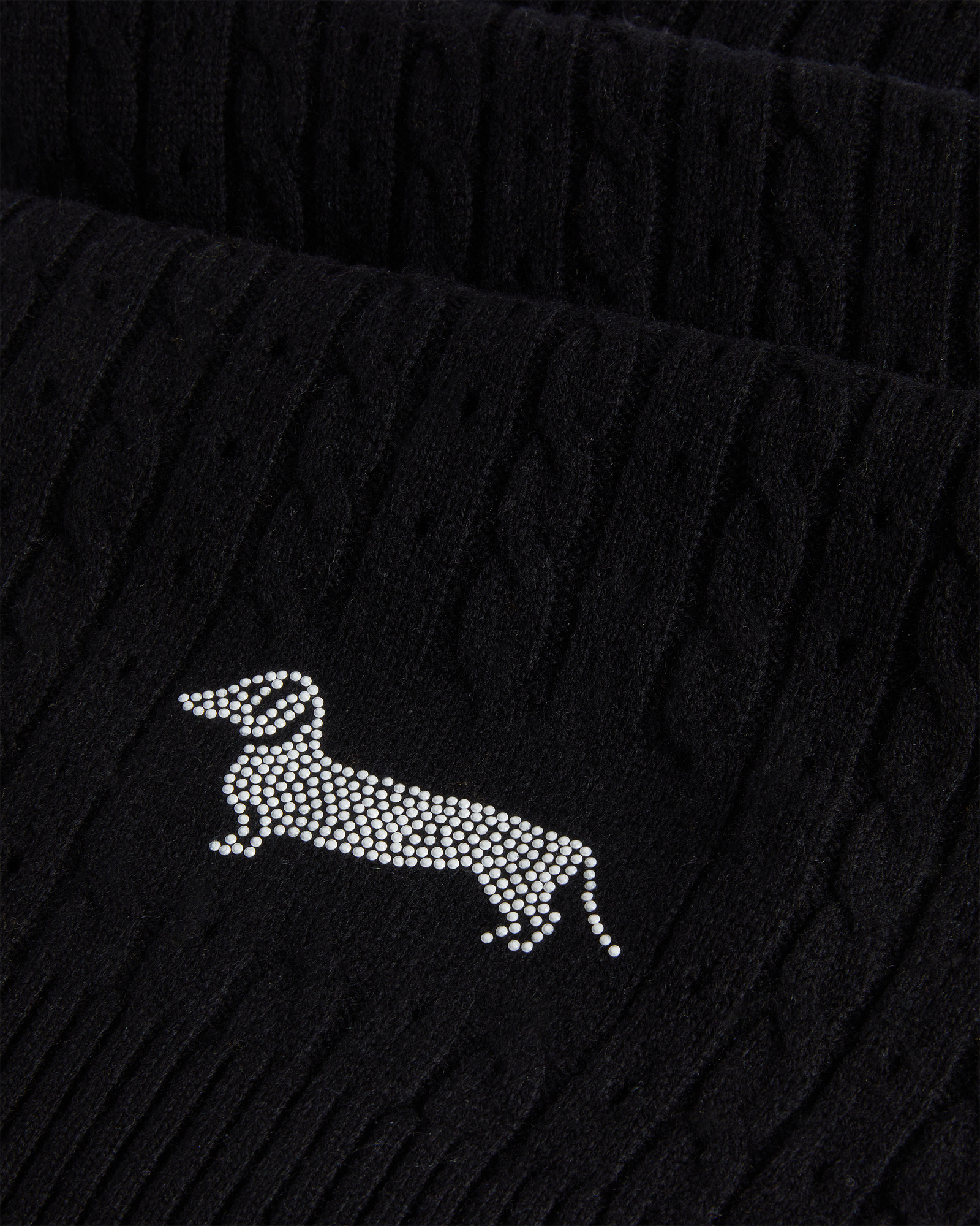 Scarf with Micro Stud Dachshund, Black, large image number 1