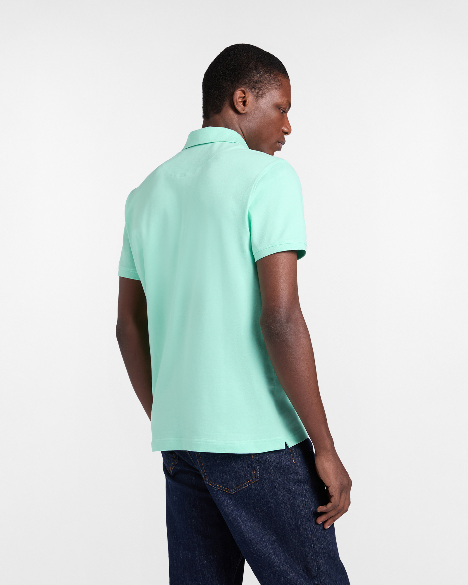 Basic stretch piqu&eacute; polo shirt, Green, large image number 1
