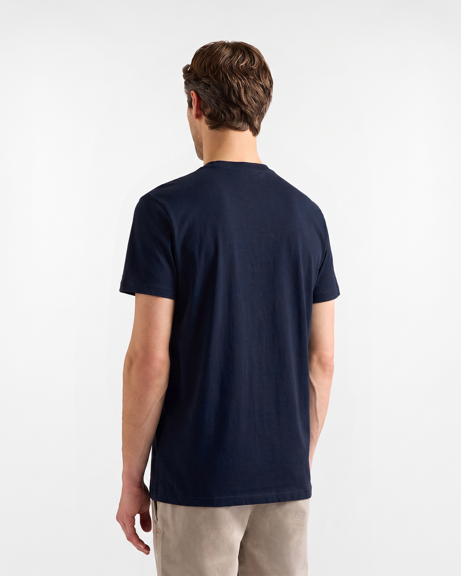 Men's cotton T-shirt with 3D dachshund, Blue, large image number 1