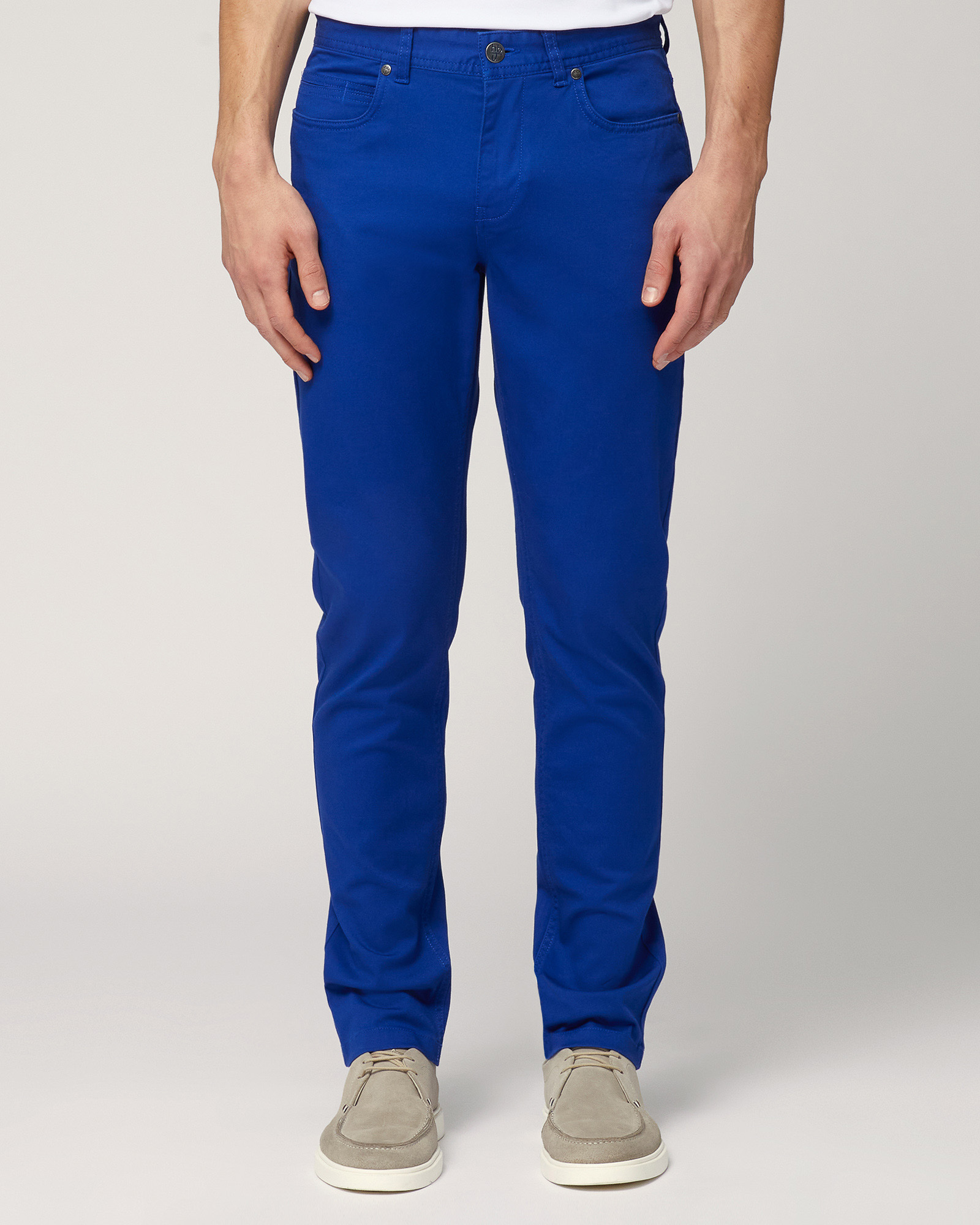 Pantaloni Cinque Tasche Twill, Blu Elettrico, large