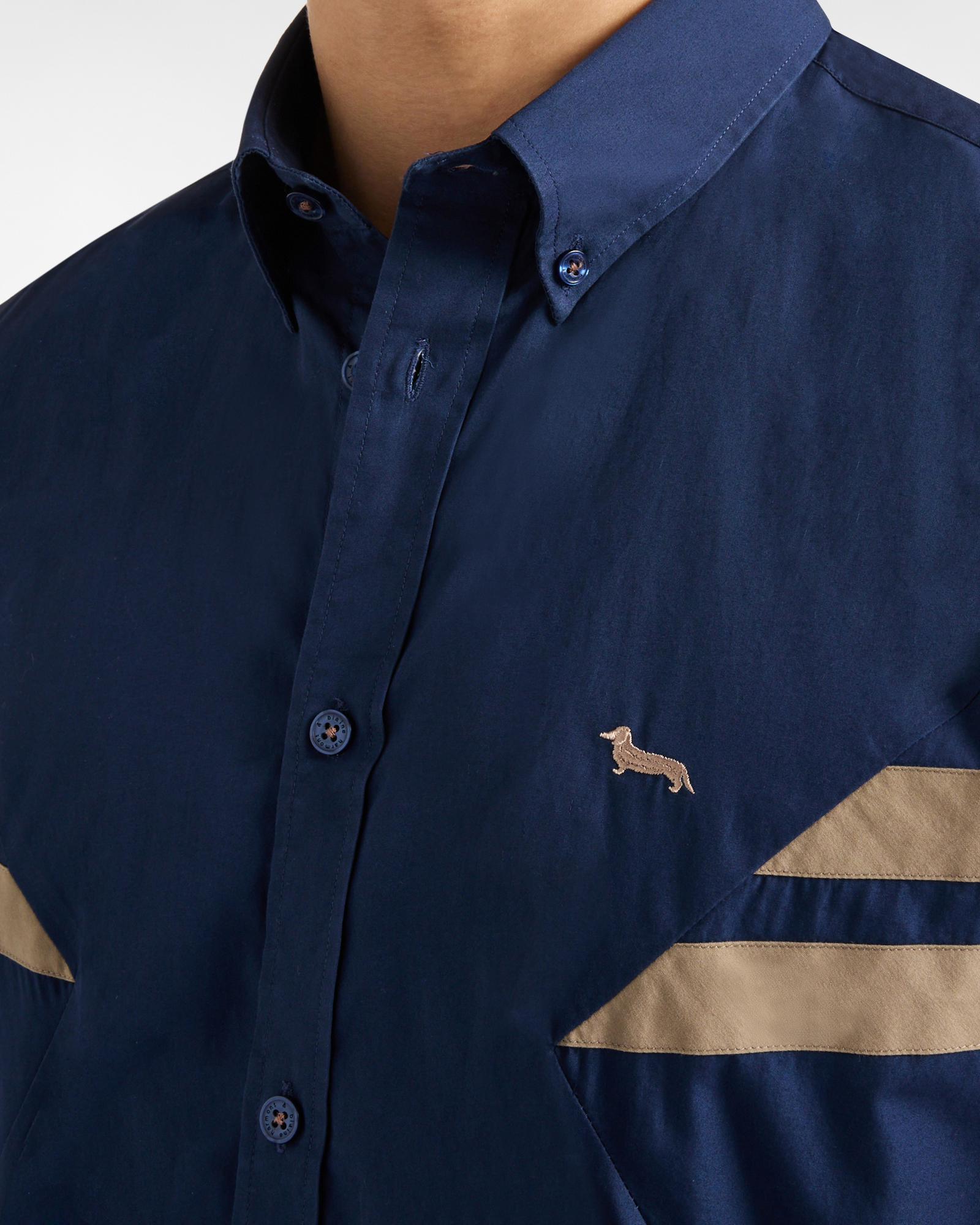 Shirt with contrasting bands, Dark Blue, large image number 2