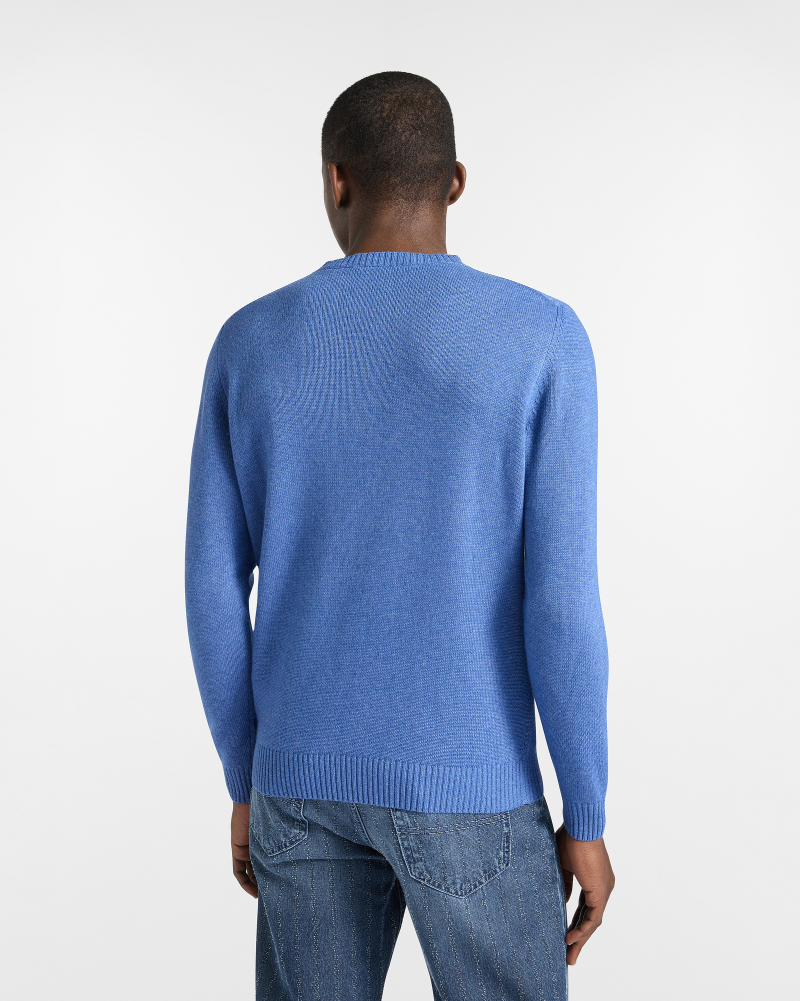 Garment-Dyed Sweater with Dachshund, Light Blue, large image number 1