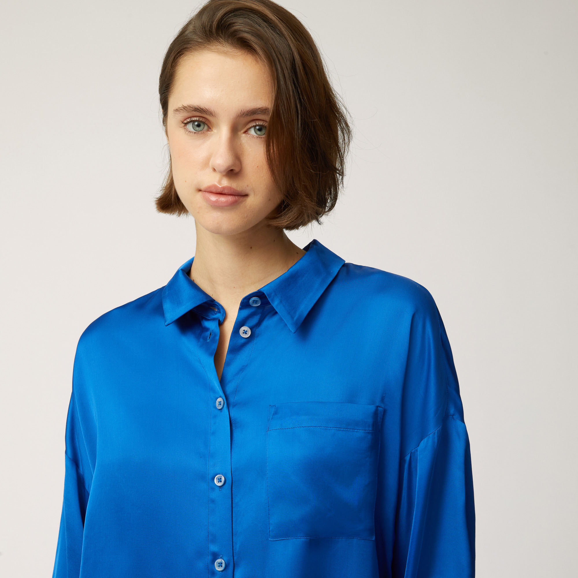 Boxy Shirt With Buttons On The Back, Light Blue, large image number 2