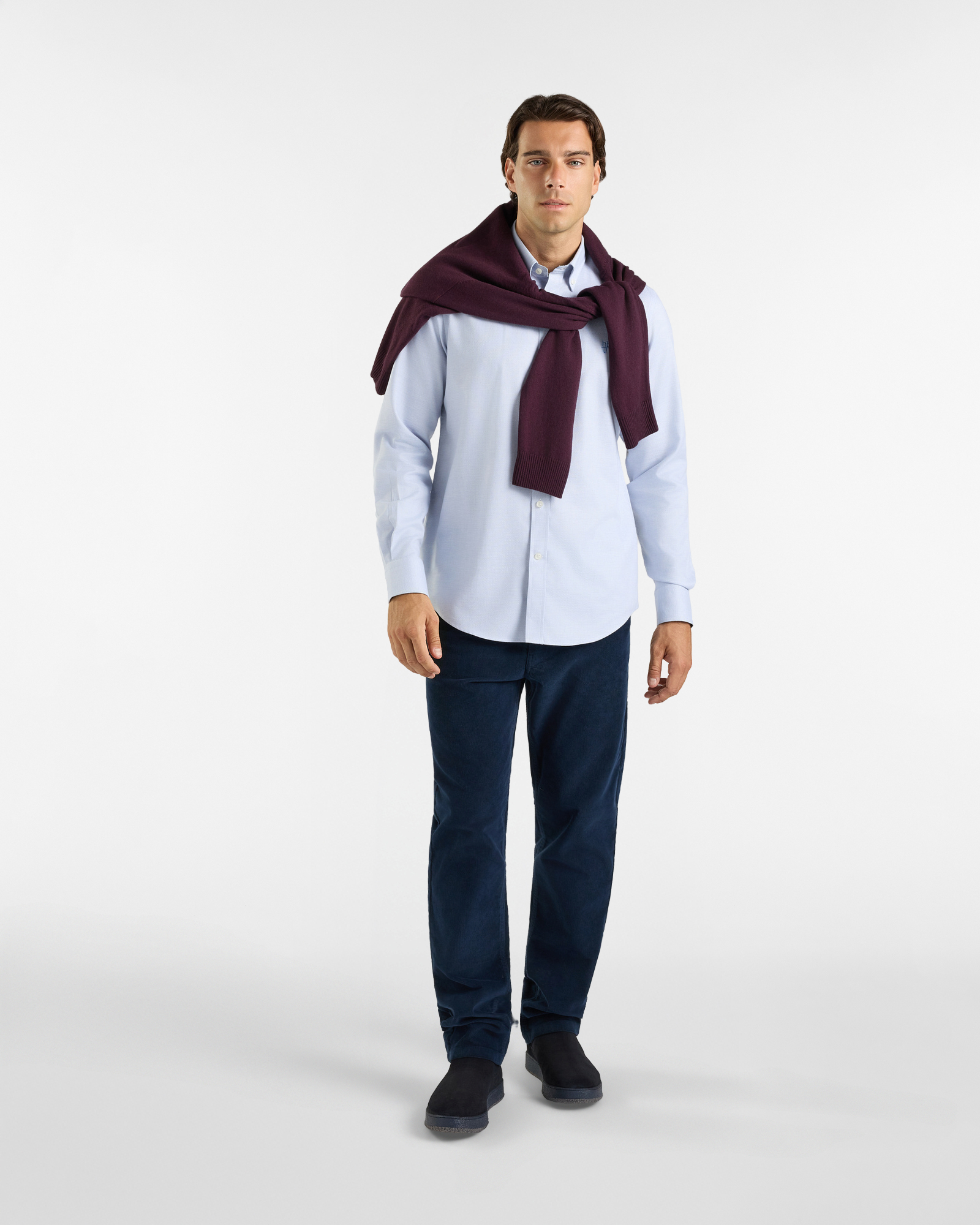 Camicia HBJ Uomo Regular Fit con collo Montecarlo in puro cotone, SKY, large