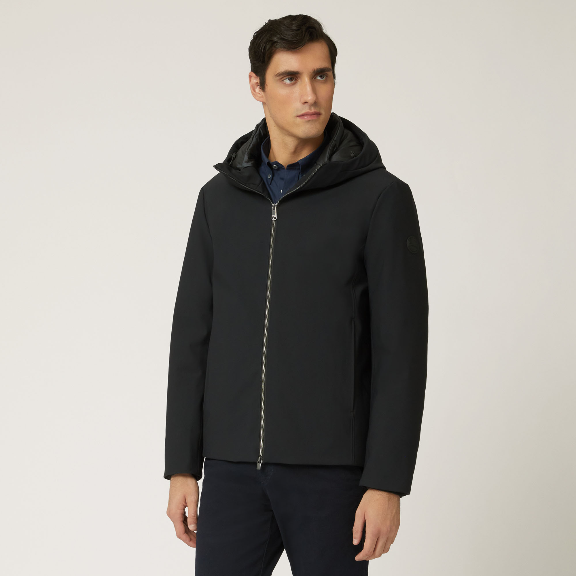 Bomber En Nylon Technique Et Duvet, Noir, large image number 0