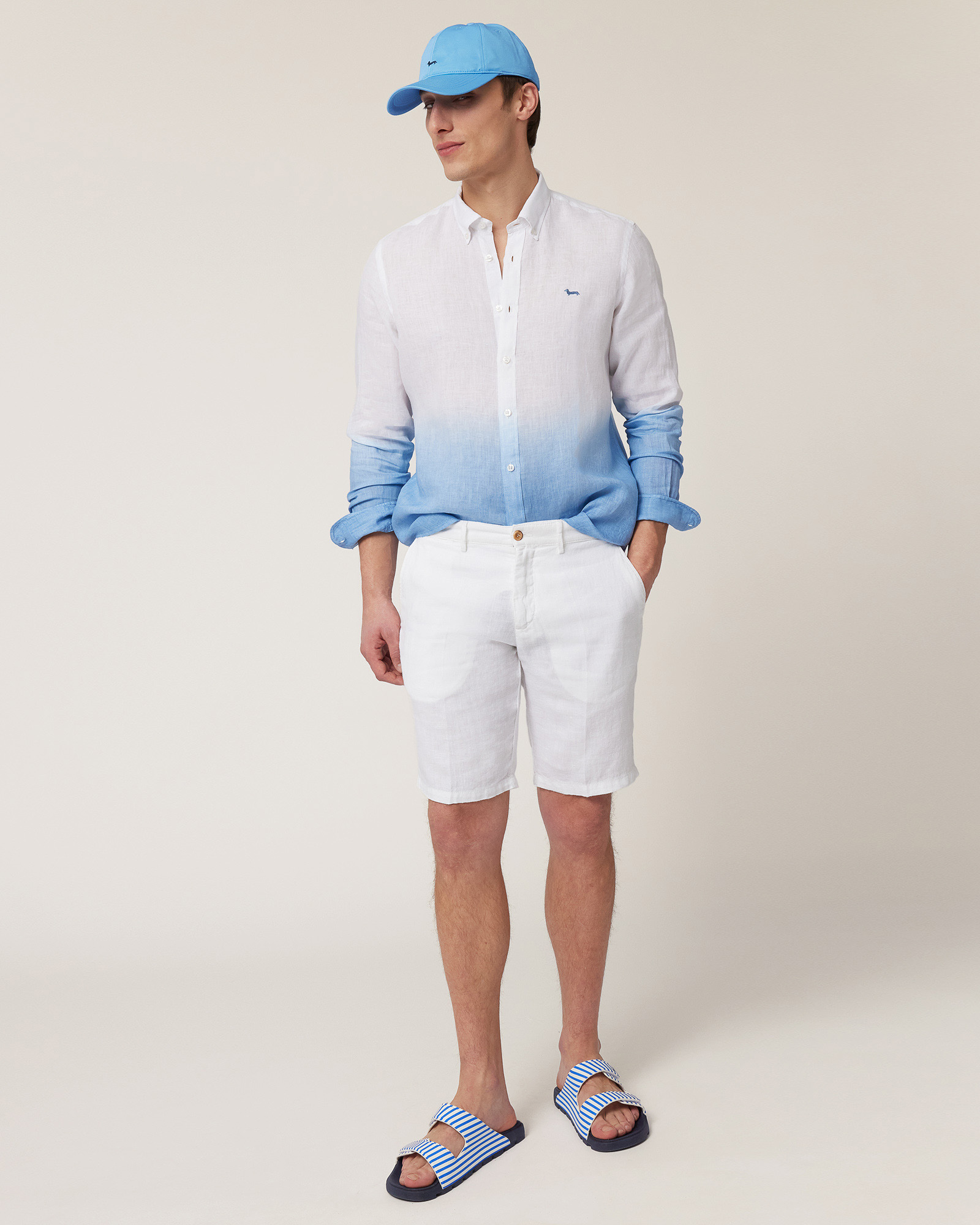 Gradient Print Shirt, White, large image number 3