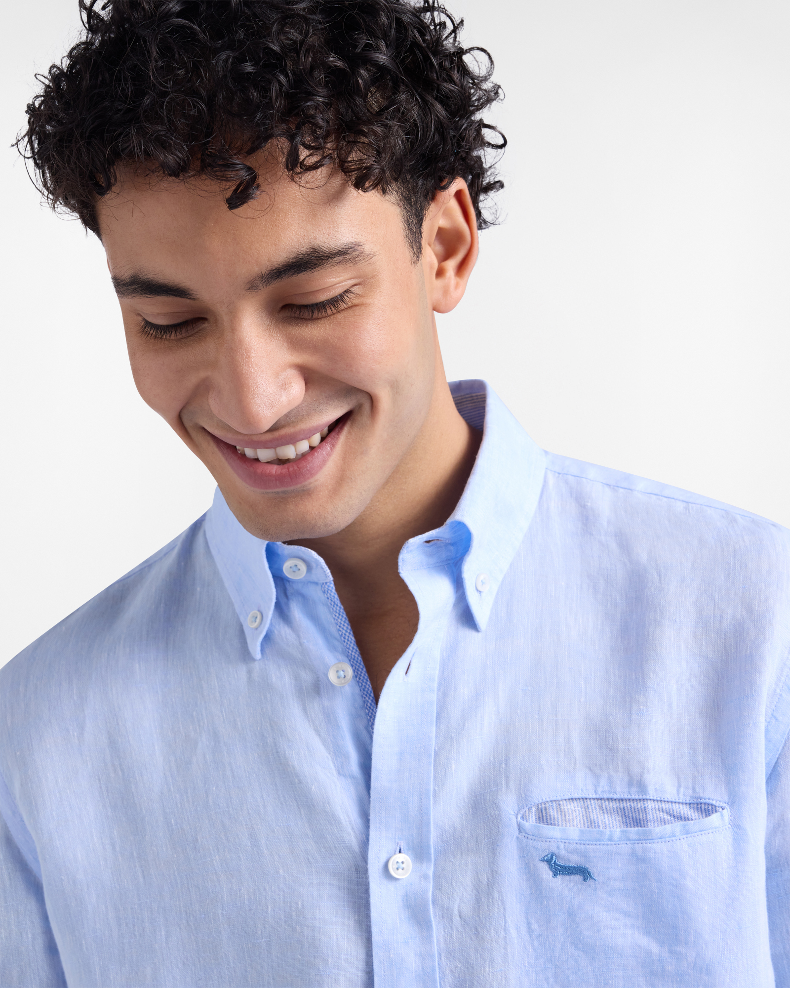 Herren Leinenhemd mit Brusttasche f&uuml;r Einstecktuch