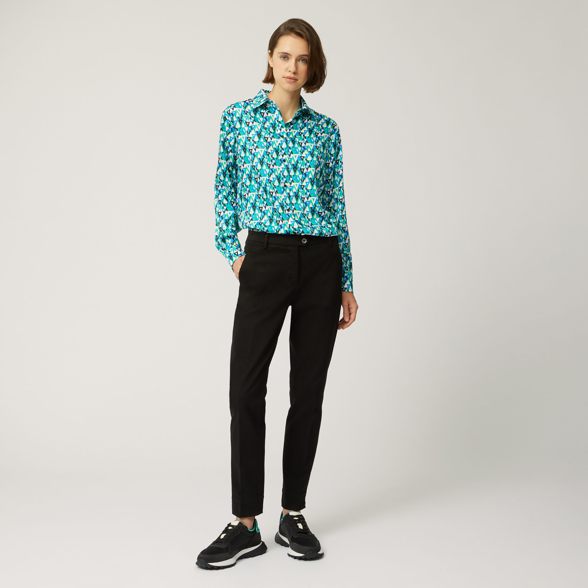 Camisa Con Estampado Geom&eacute;trico Ski Lounge, Verde Seda, large image number 3