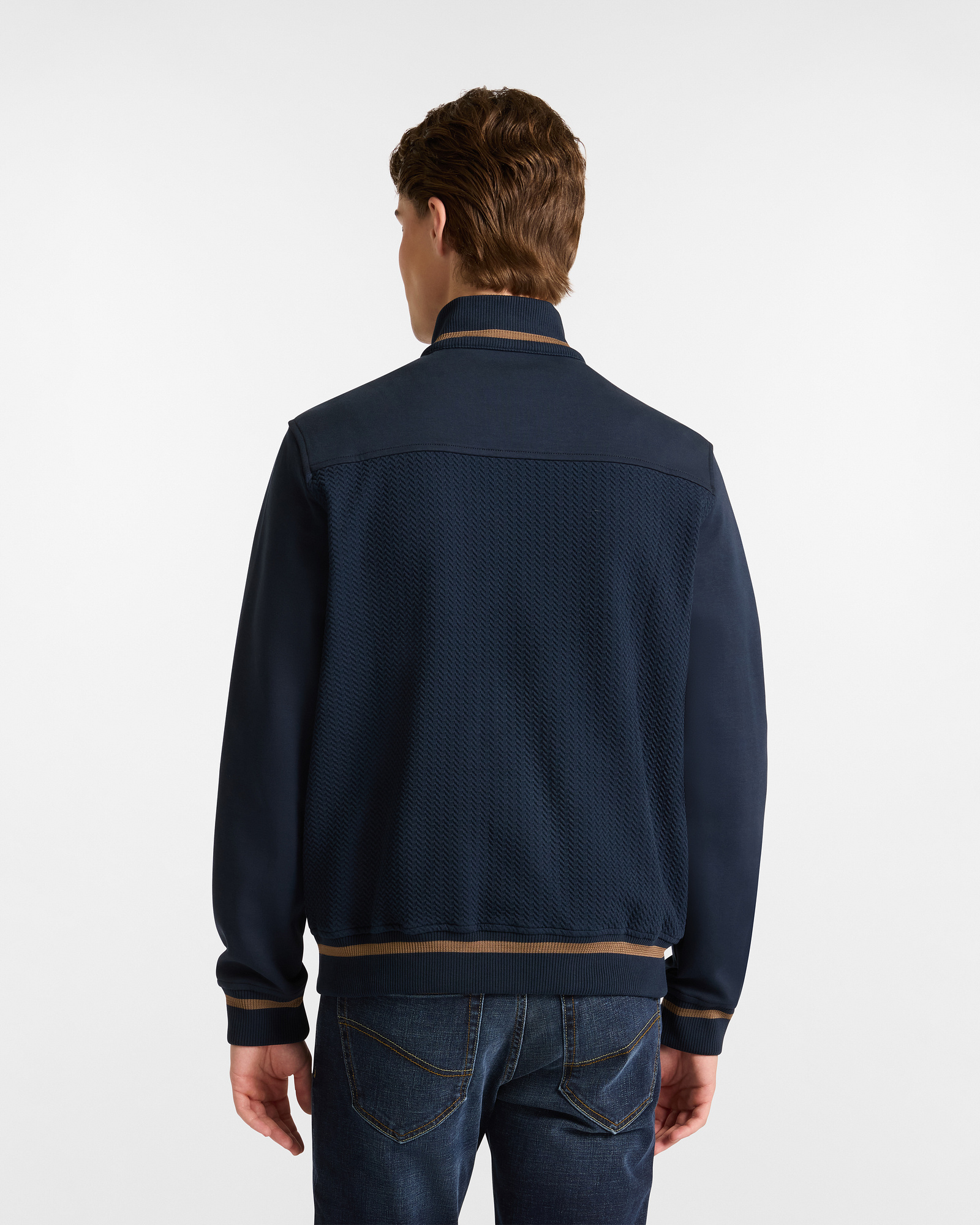 Zip-Sweatshirt mit kontrastierenden Details, Navyblau, large image number 1