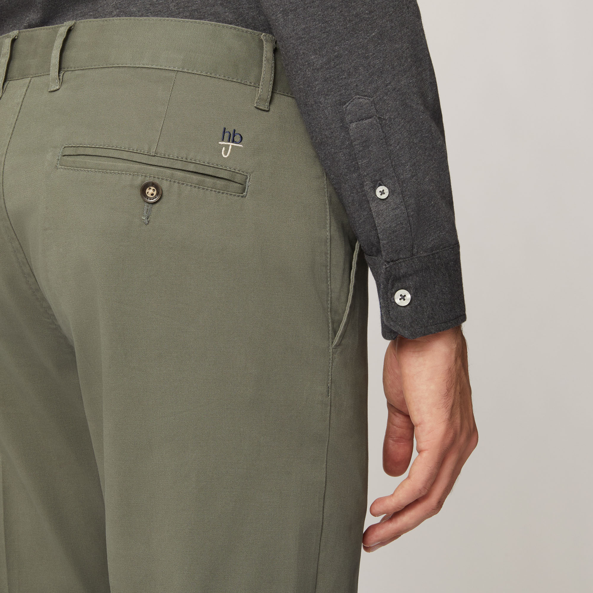 Pantalone Chino Narrow In Twill Leggero Di Cotone , Verde Petrolio, large image number 2