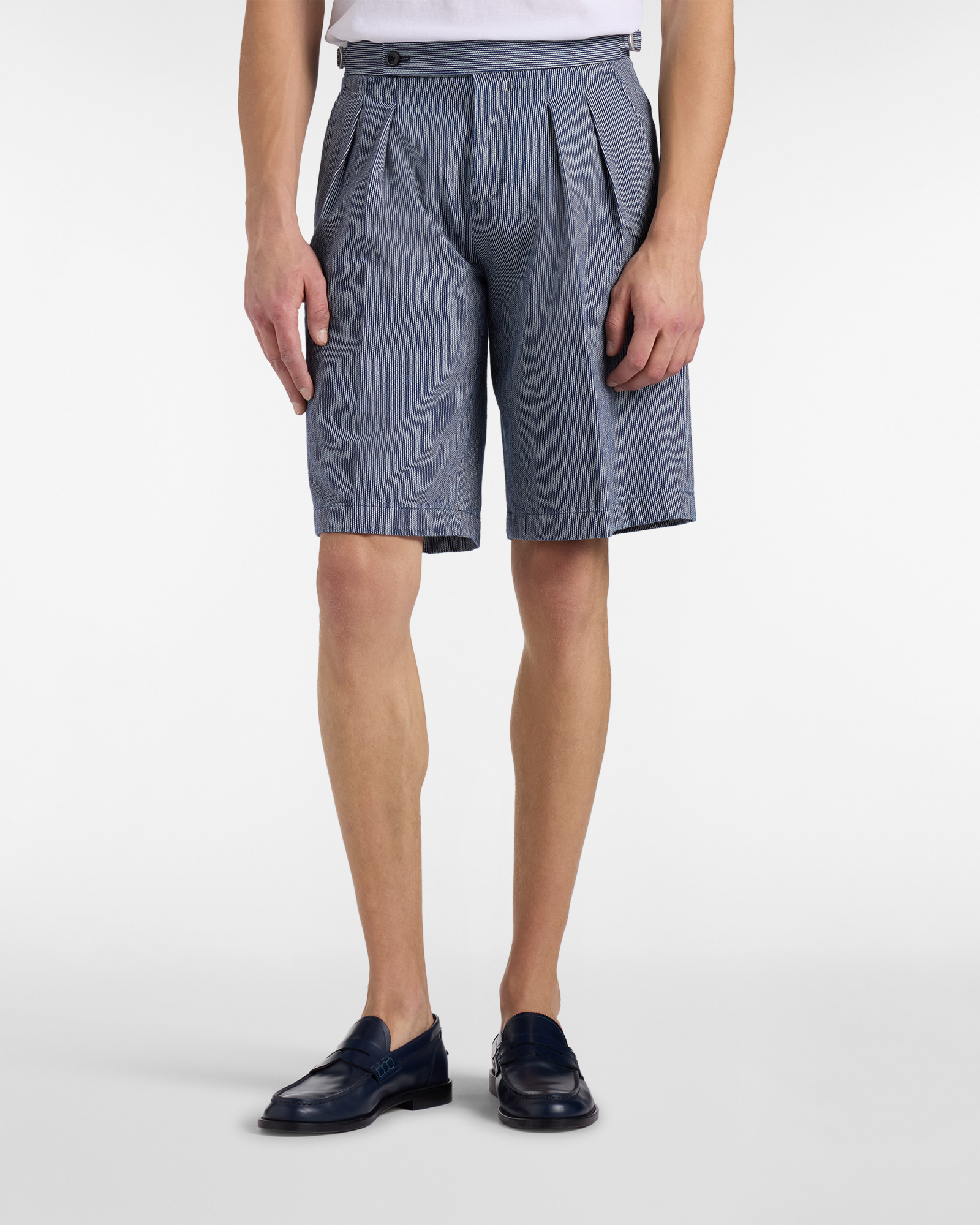Men's Re-Loved ribbed denim Bermuda shorts