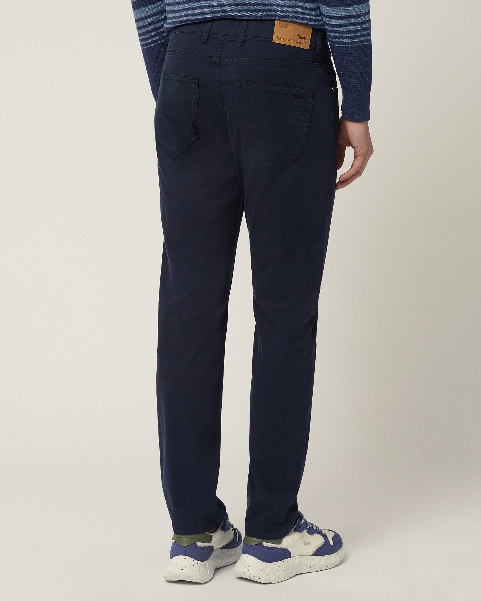 Narrow Five-Pocket Pants, Navy Blue, large image number 1