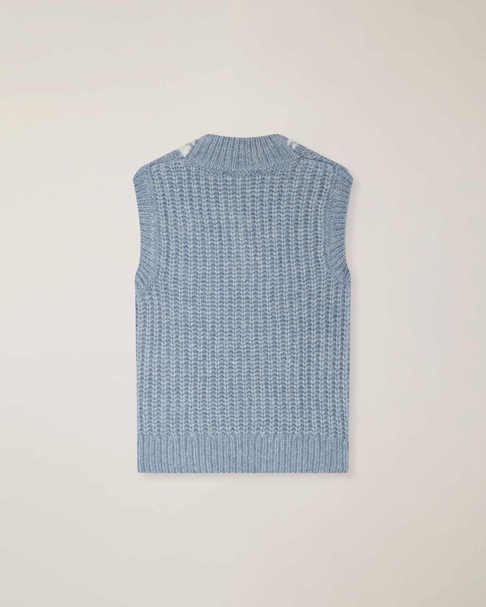 Gilet in maglia con ricamo logo, Azzurro, large image number 1