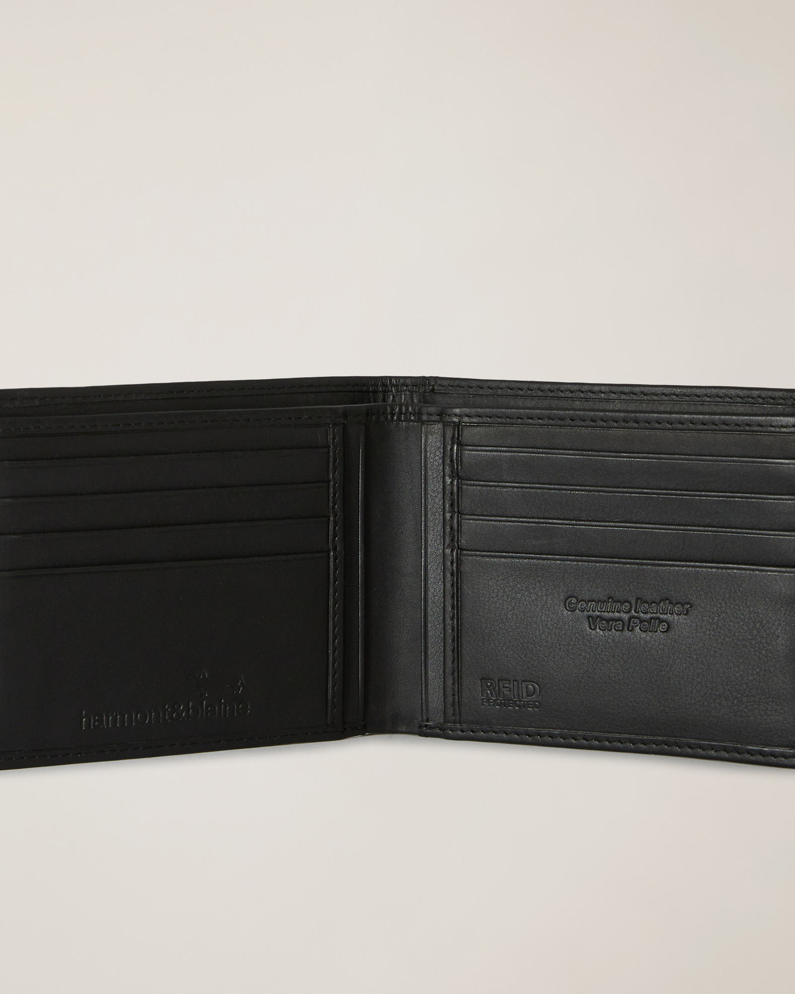 Leather Wallet with Logo, Black, large image number 2