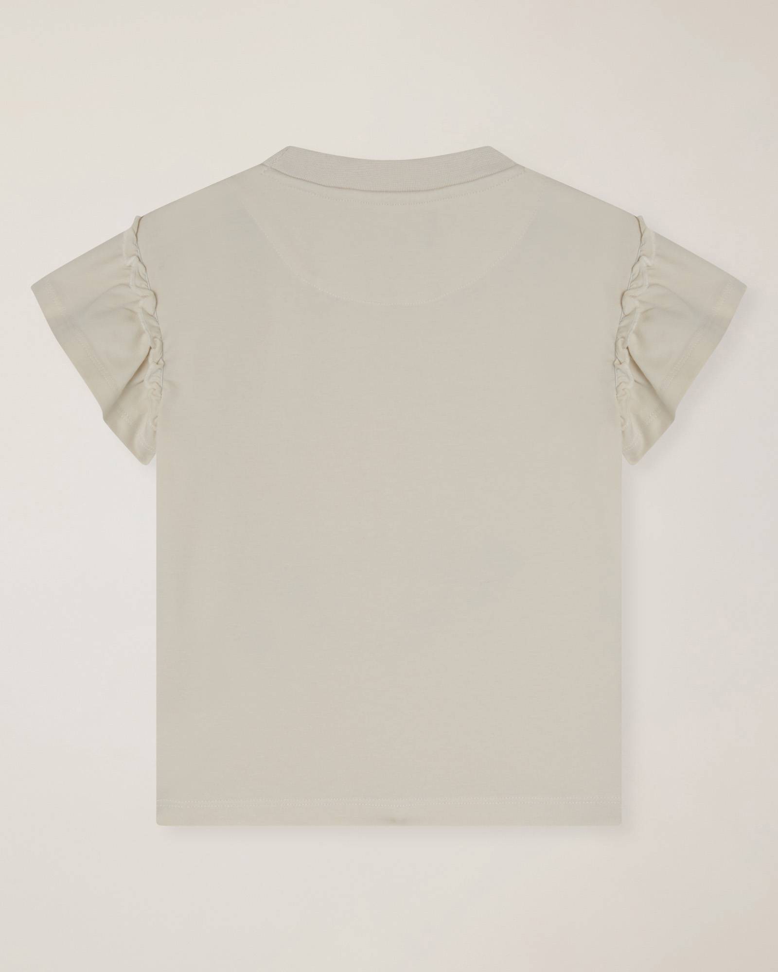 T-shirt with ruffle sleeves, Pearl Grey, large image number 1