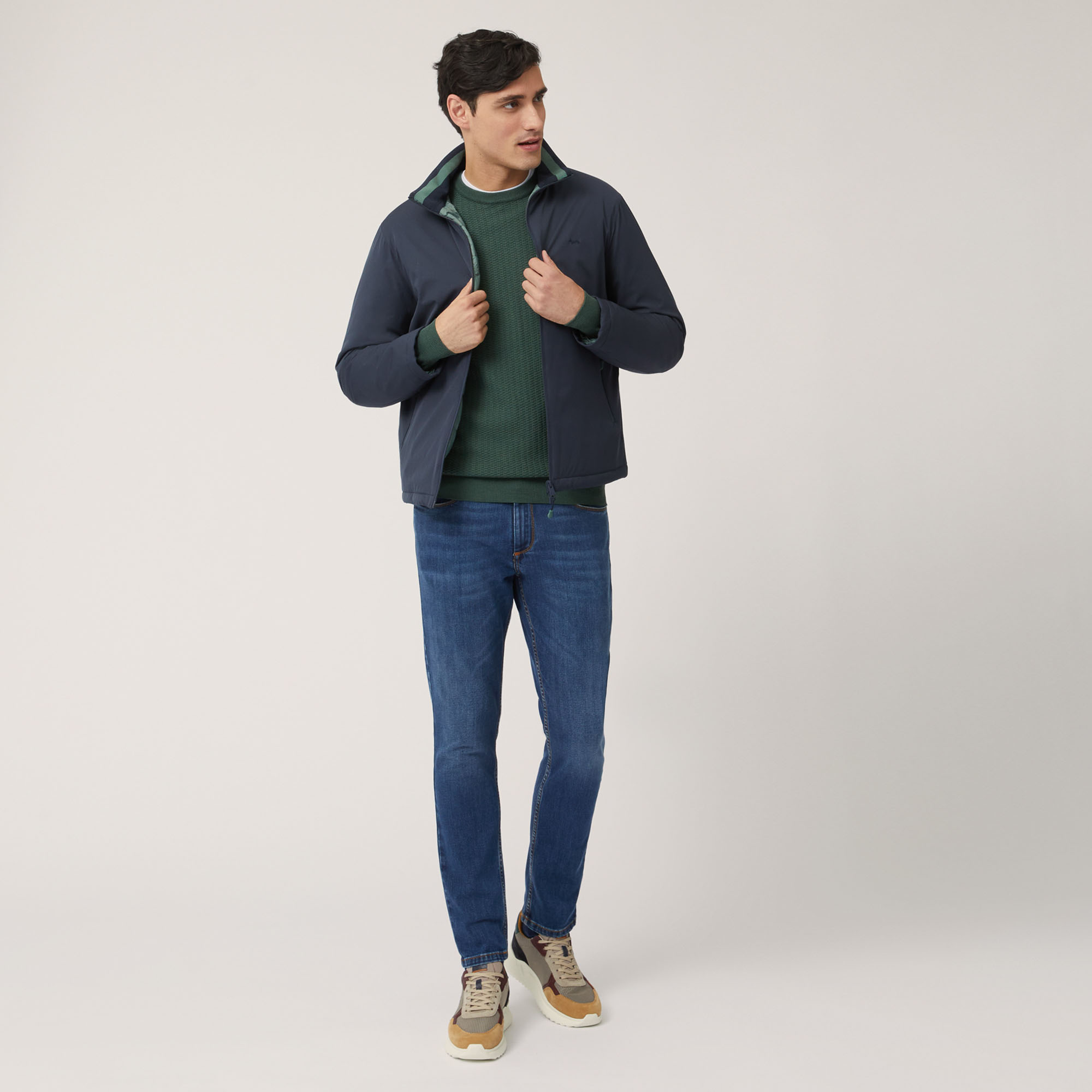 Bomber Jacket With Contrasting Inner Lining, Green, large image number 3