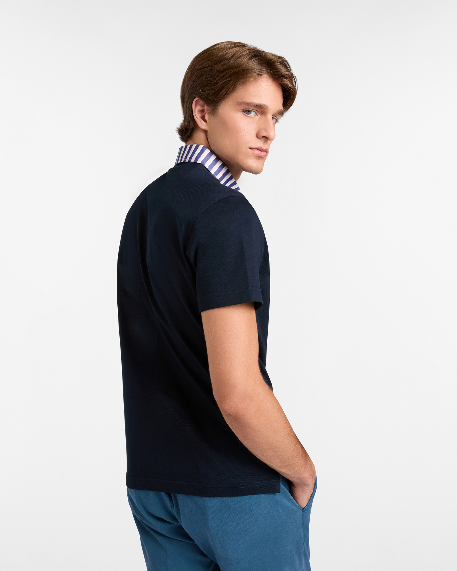 Cotton Polo Capsule “Upcycling”, Navy Blue, large image number 1