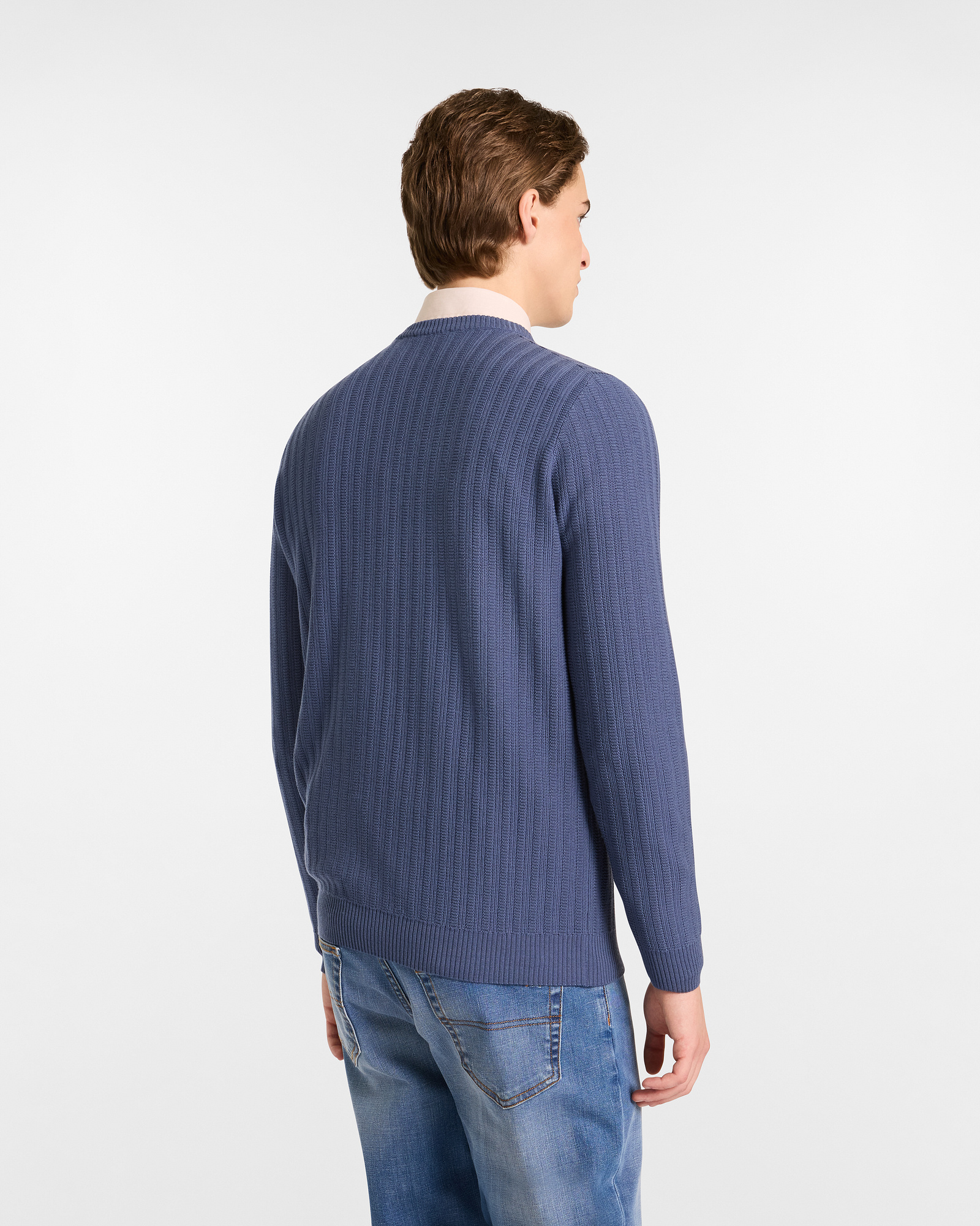 Ribbed Wool Pullover, Dark Lavander, large image number 1