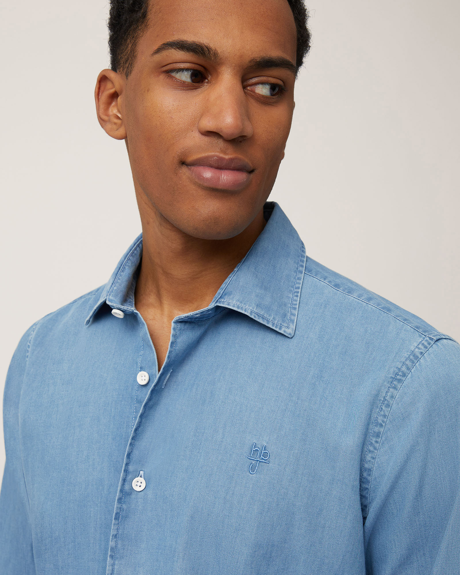 Denim Shirt with Pleats, Denim Blue, large image number 2