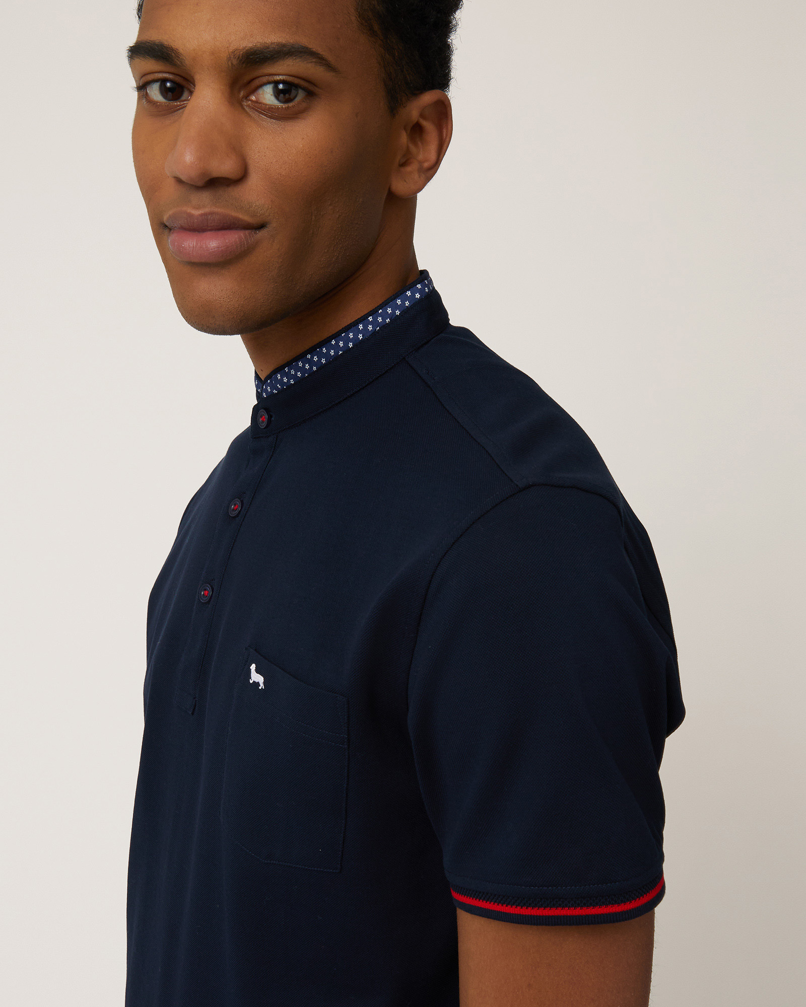 Poloshirt mit Stehkragen, Marineblau, large image number 2