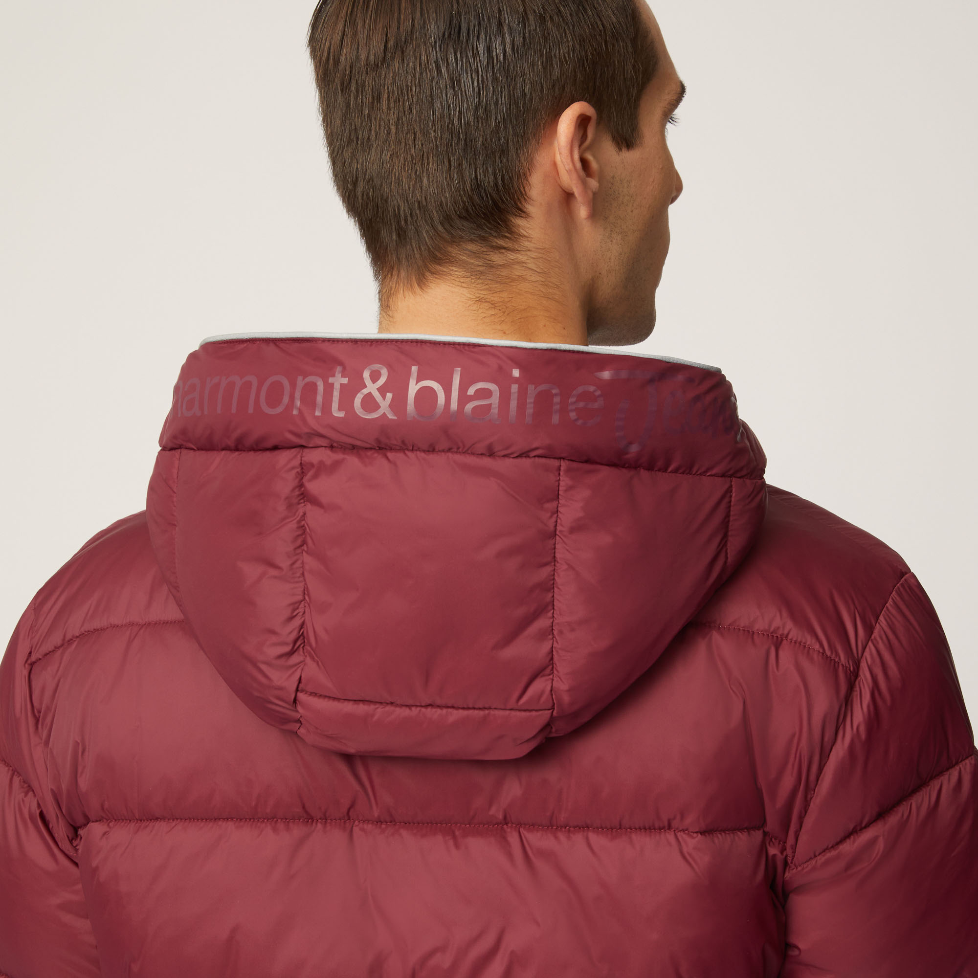 Giubbotto Trapuntato Con Zip E Cappuccio, Rosso Scuro, large image number 2