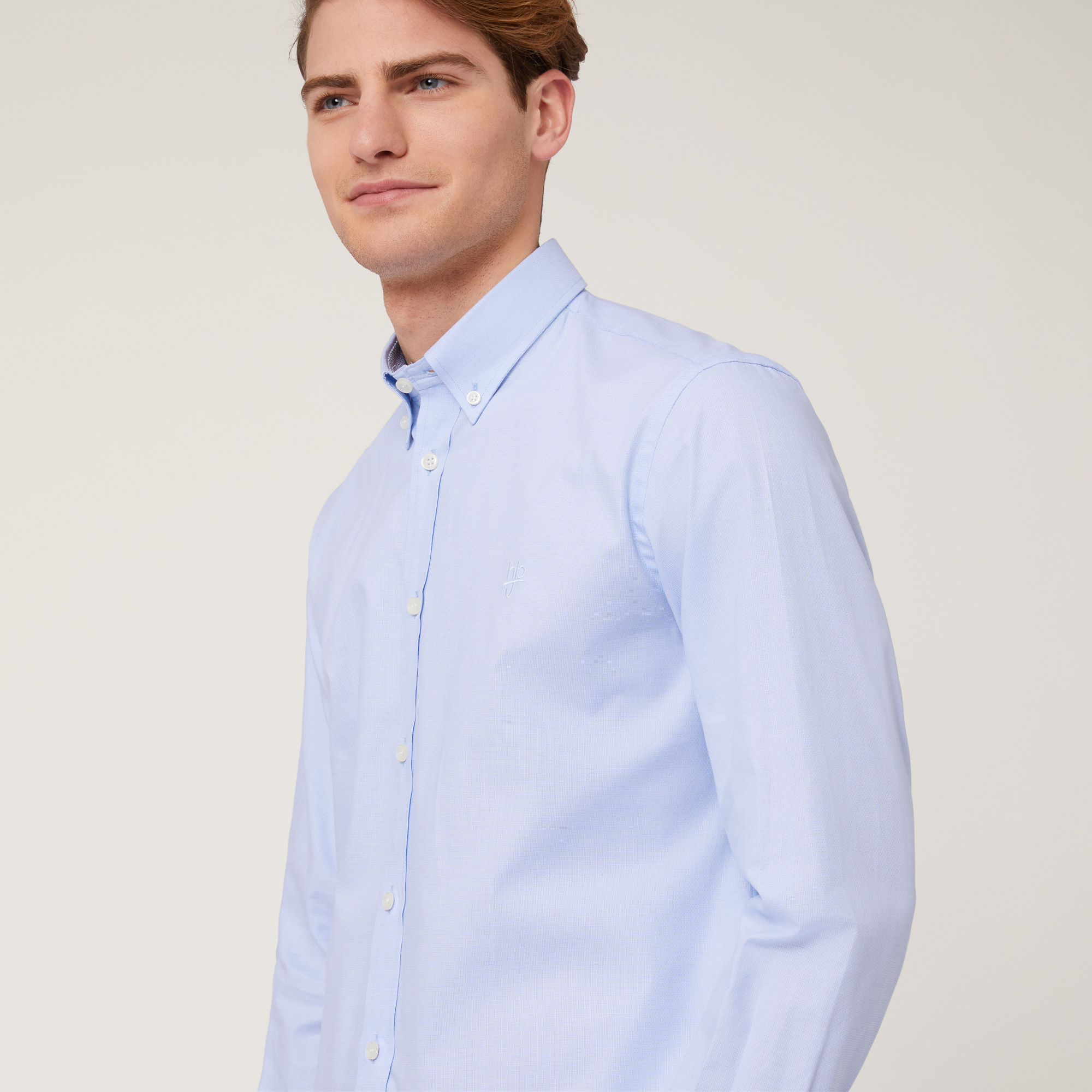 Camicia Regular In Cotone, Azzurro, large image number 2