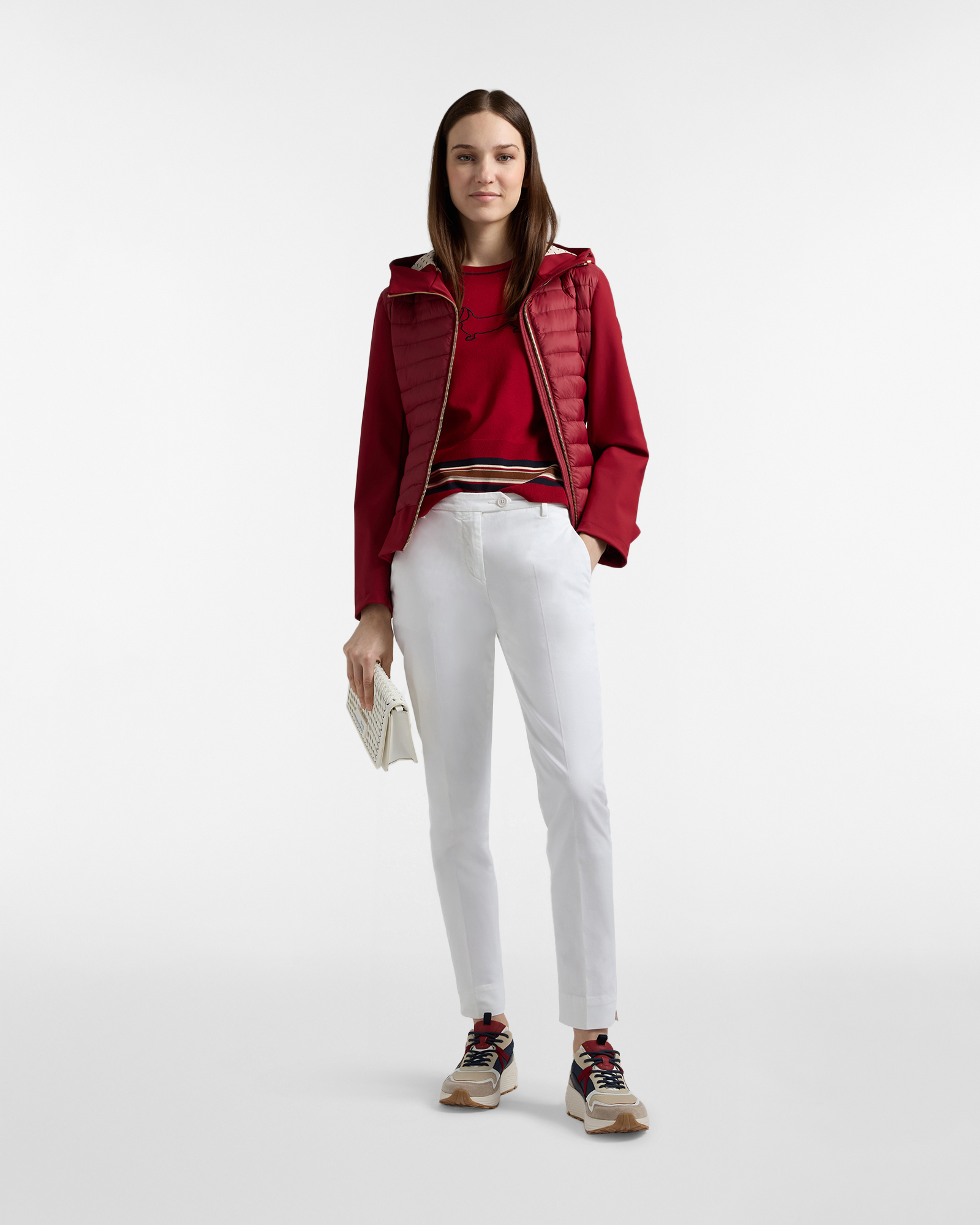 Bi-material jacket with hood, Red, large image number 3