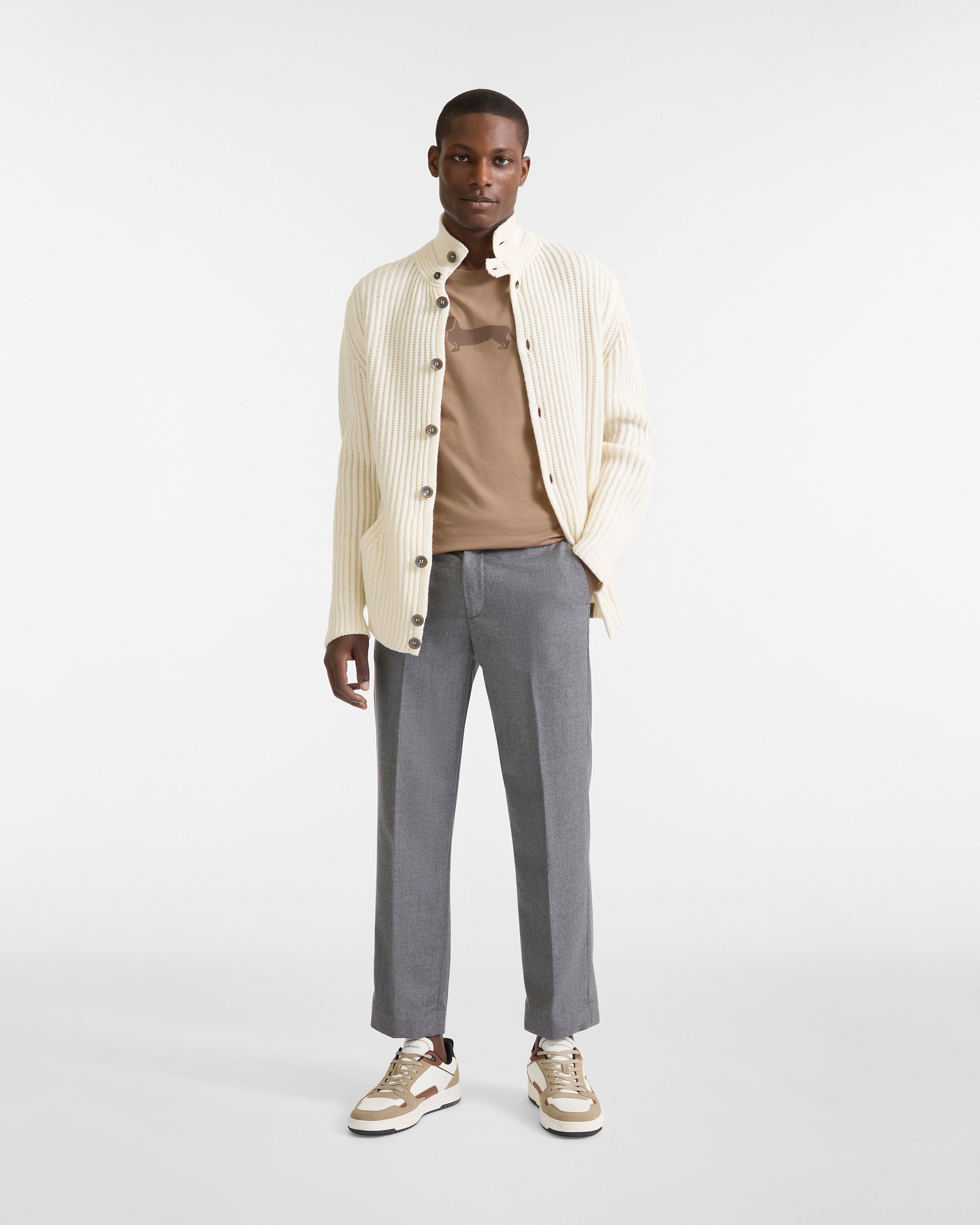 Loose Fit Wool Chino Pants in the Artisanal Color Capsule, Gray, large image number 3