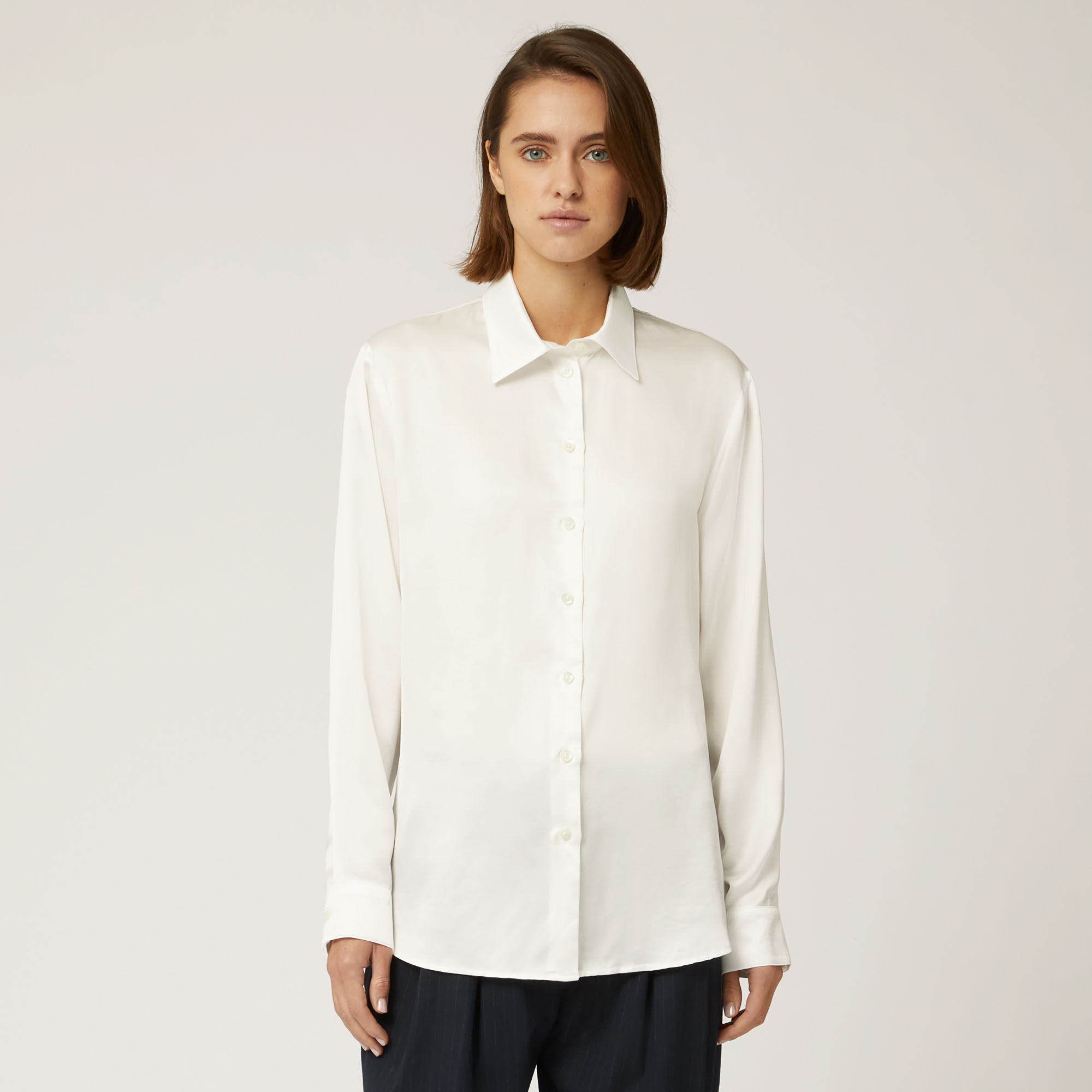 Soft Viscose Shirt, White, large