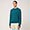 Pullover Girocollo Con Dettaglio A Contrasto Sui Polsi, Verde Petrolio, swatch