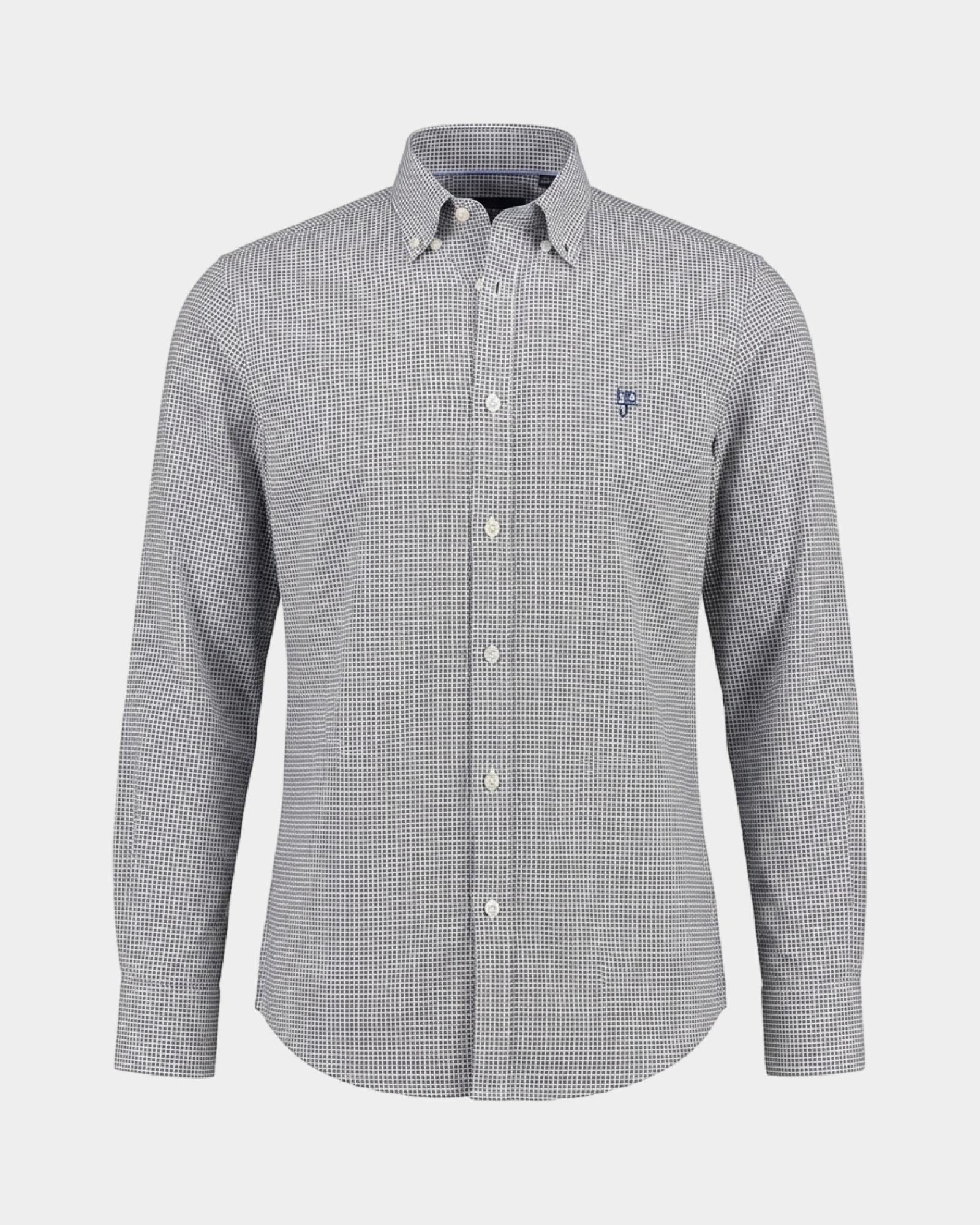 Camicia HBJ Uomo microfantasia Regular Fit in puro cotone, BLU, large