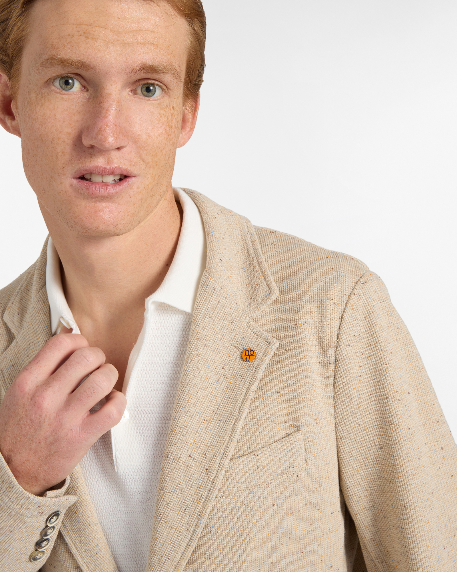 Giacca Uomo in Jersey, Beige, large image number 2