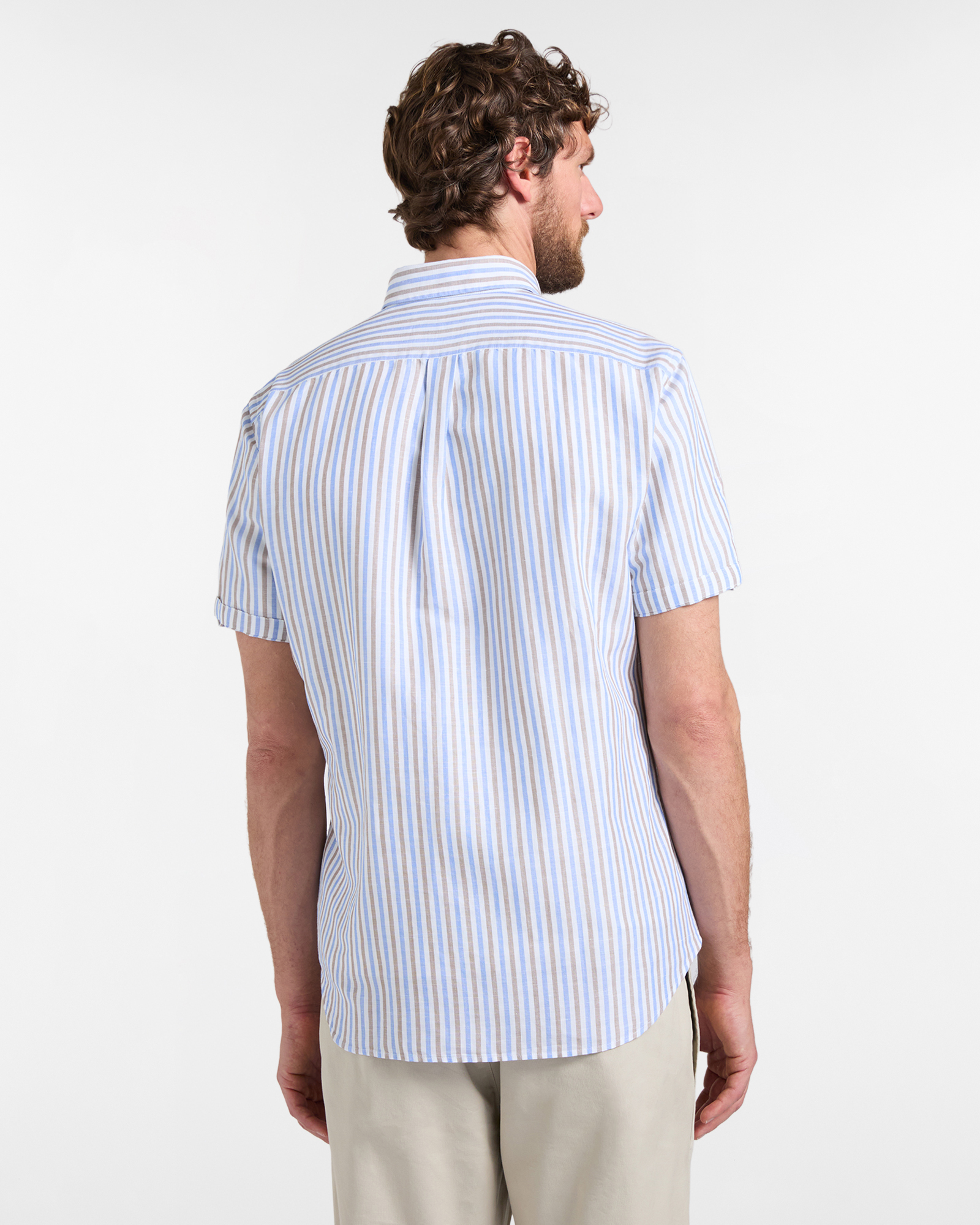 Camicia Uomo a Righe con Taschino Regular Fit