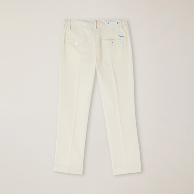 Linen-blend slash pocket pants, Milk White, large image number 1