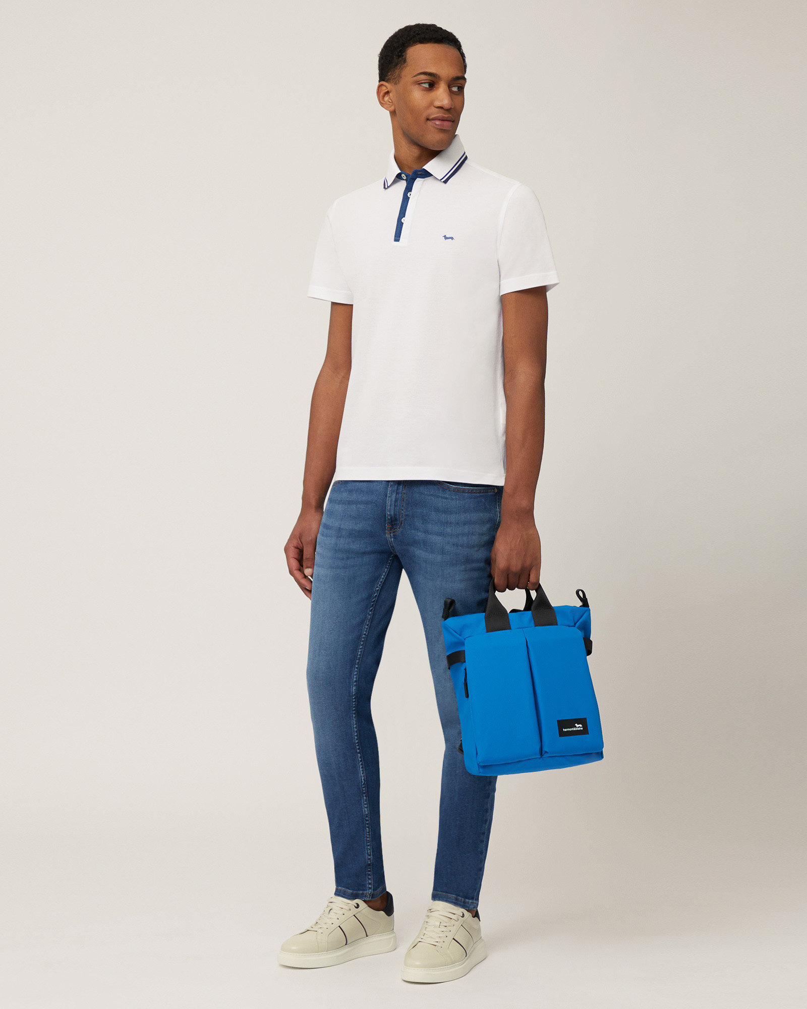 Polo with Denim Details, White, large image number 3