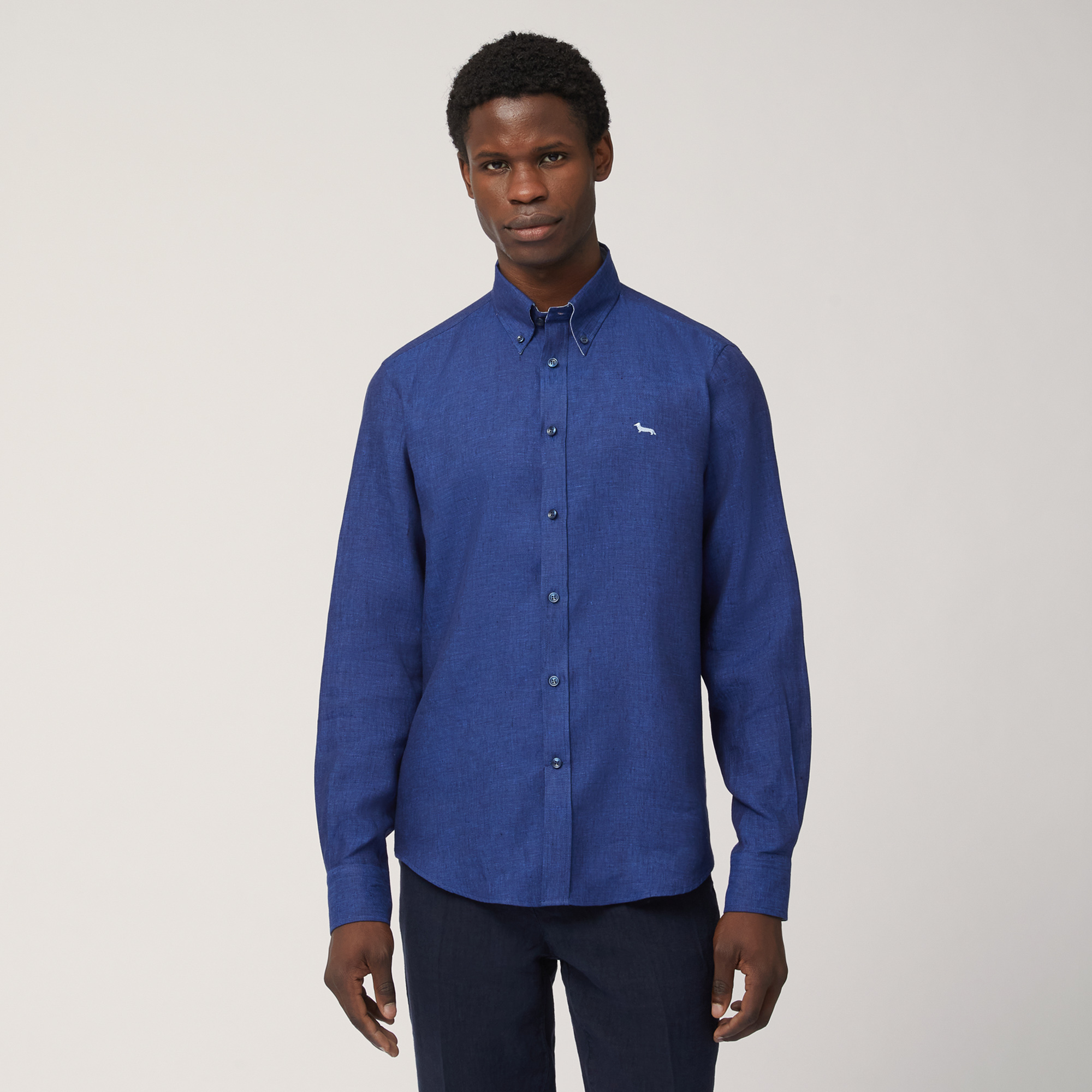 Linen Shirt, Night Blue, large image number 0