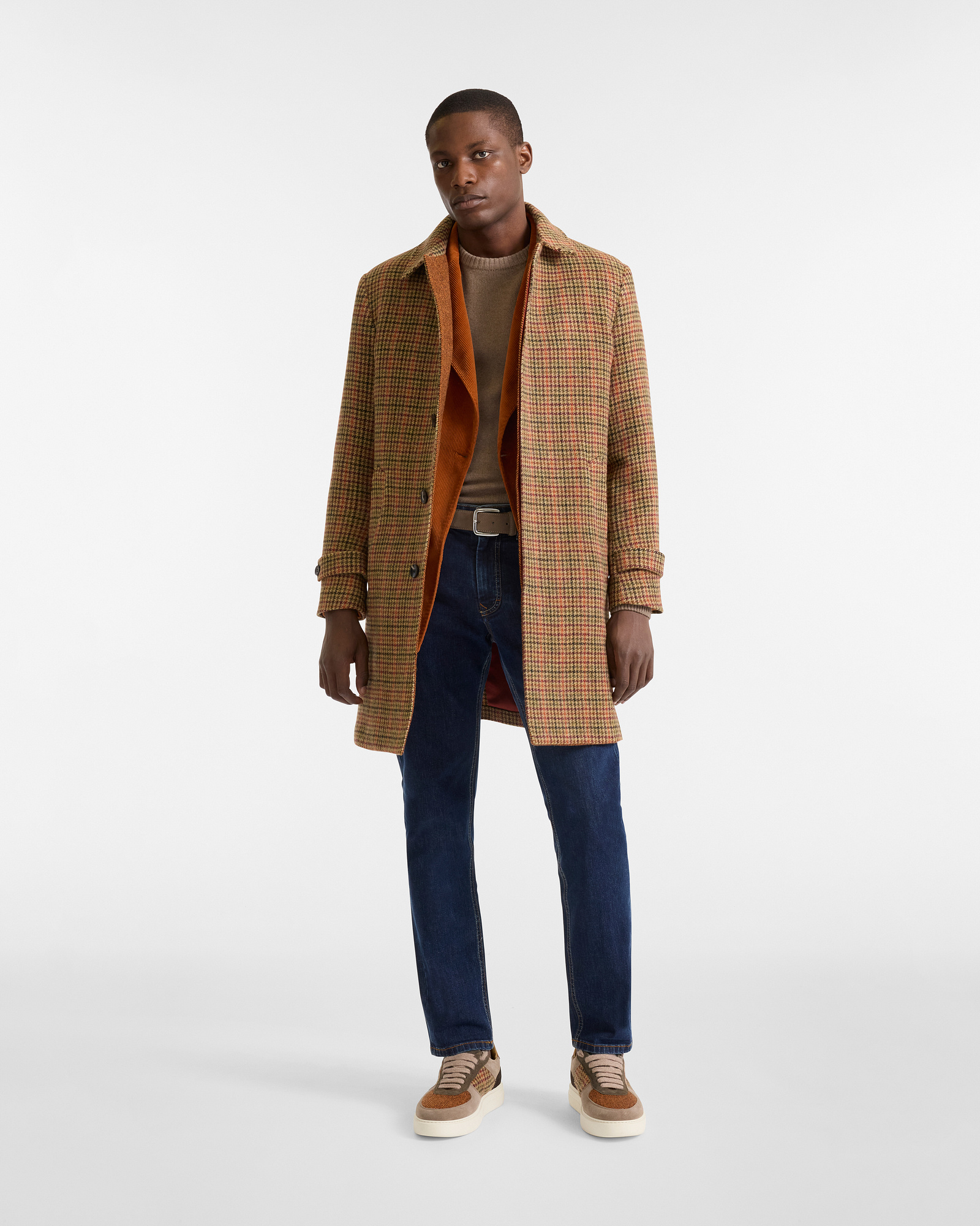 Houndstooth Coat Capsule Craftsmanship in Color, Brown/Red, large image number 3